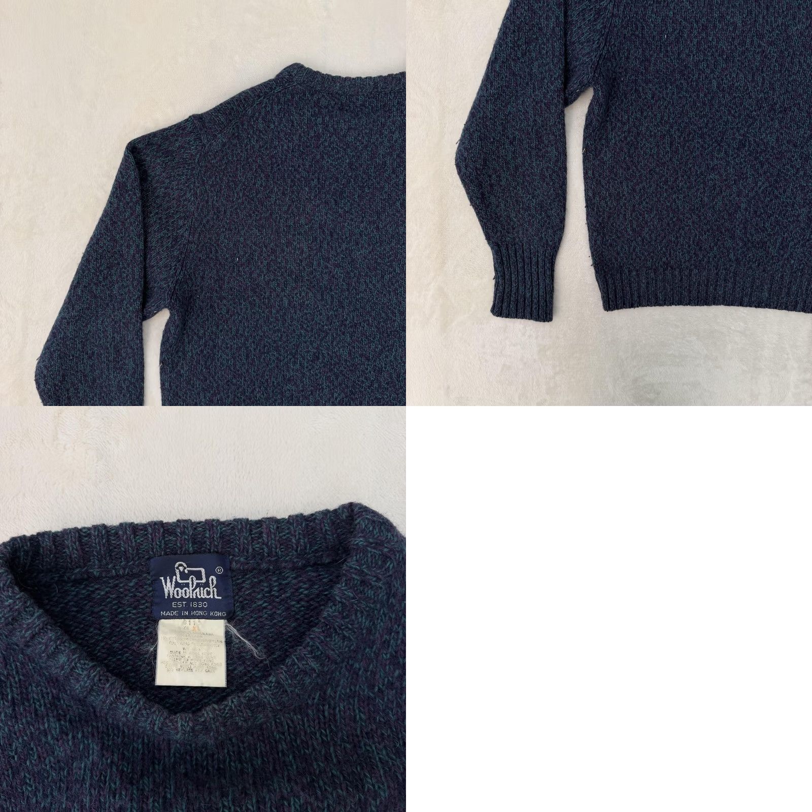 Vintage VINTAGE Woolrich Sweater Mens XL Blue Crewneck Knit Heavyweight Wool Chunky Knit Pullover Long Sleeve Regular Winter Casual HK Size US XL / EU 56 / 4 - 9 Thumbnail