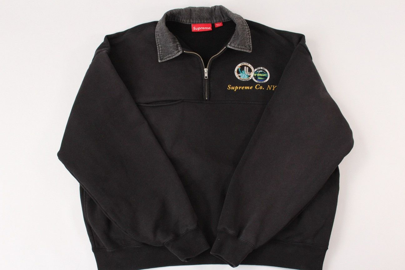 Supreme Supreme Denim Collar Half Zip Sweatshirt Size US S / EU 44-46 / 1 - 3 Thumbnail