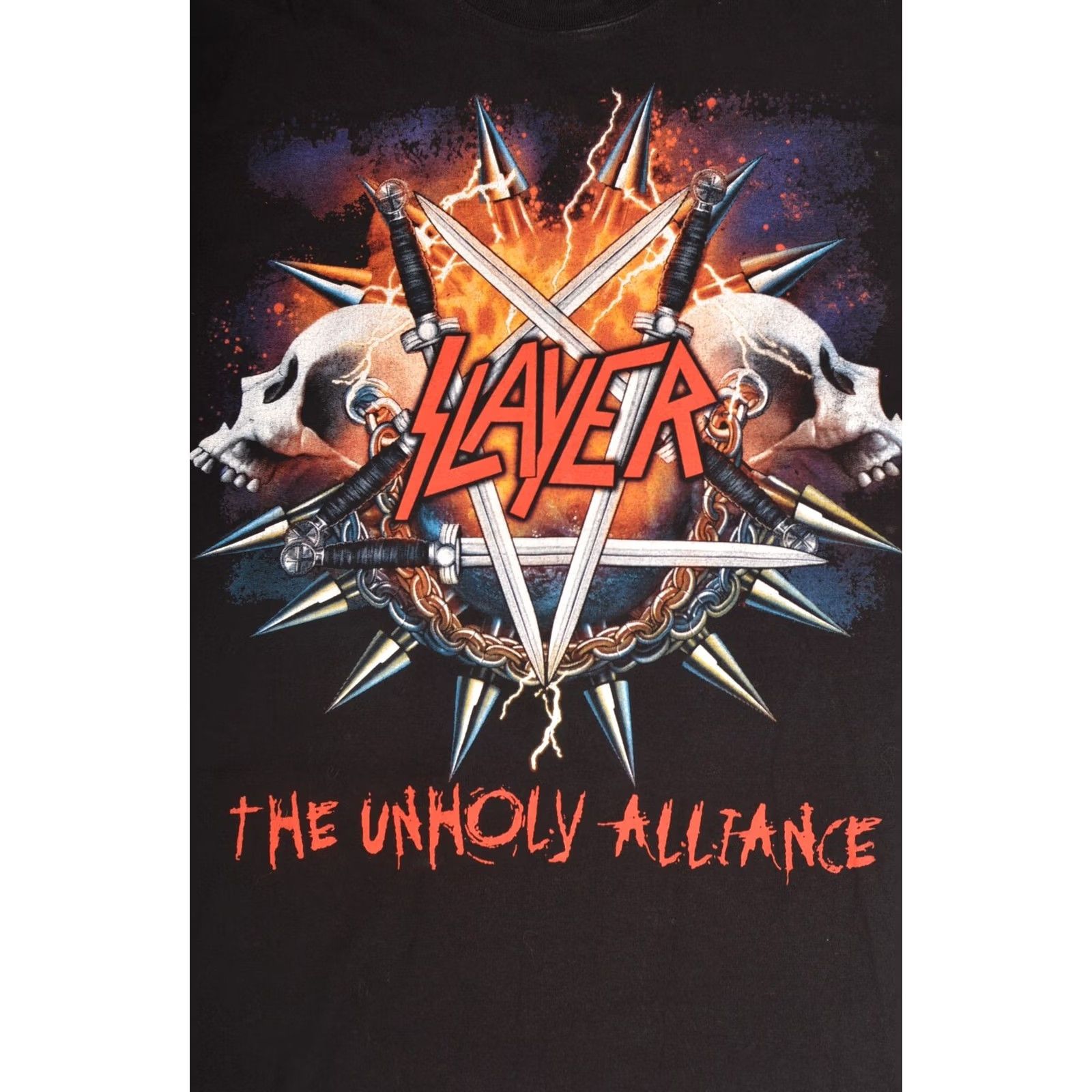 Vintage VINTAGE Thunder Plus Slayer The Unholy Alliance T-Shirt XL Black Men Medium? Size US XL / EU 56 / 4 - 2 Thumbnail