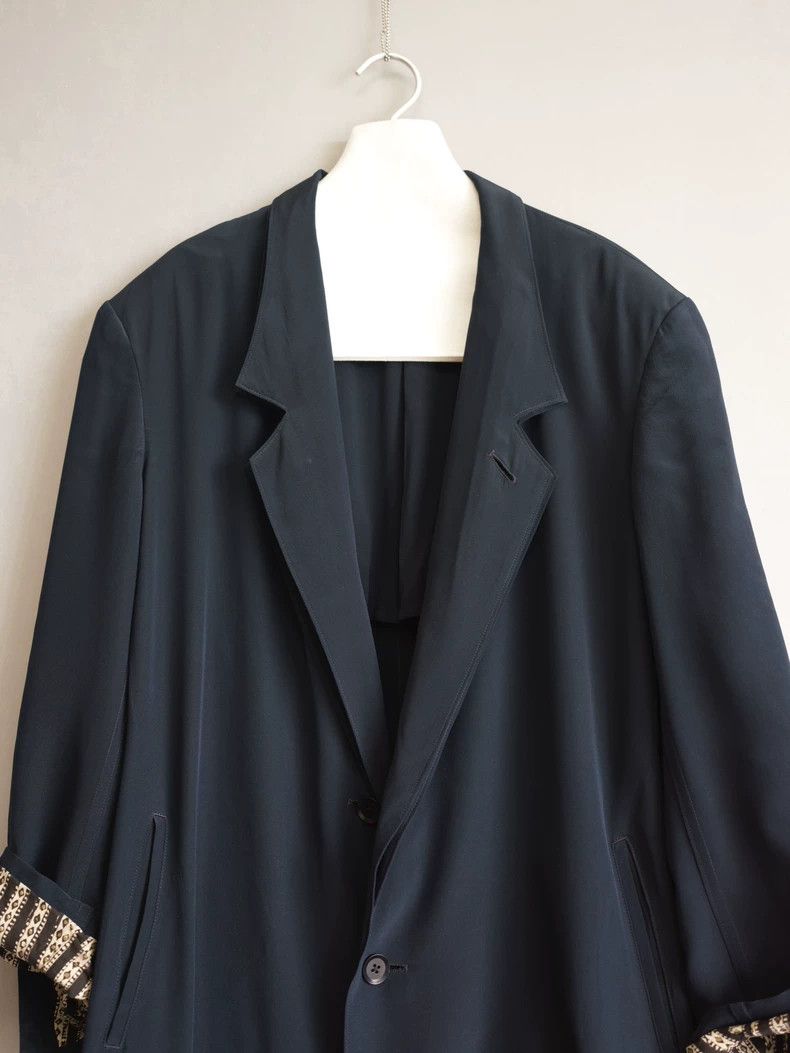 Yohji Yamamoto Yohji Yamamoto 23SS Silk Jacquard Double Collar Coat 2504-N Size US M / EU 48-50 / 2 - 6 Thumbnail