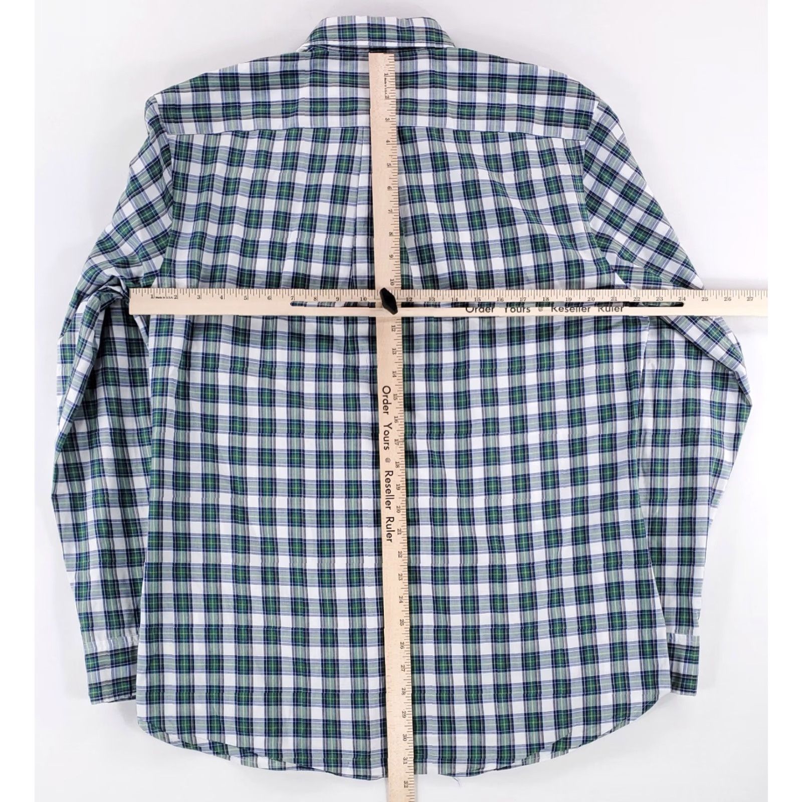 Vintage J. Press Button Down Shirt Plaid Tartan Blue Green Long Sleeve Mens XL Size US XL / EU 56 / 4 - 4 Thumbnail