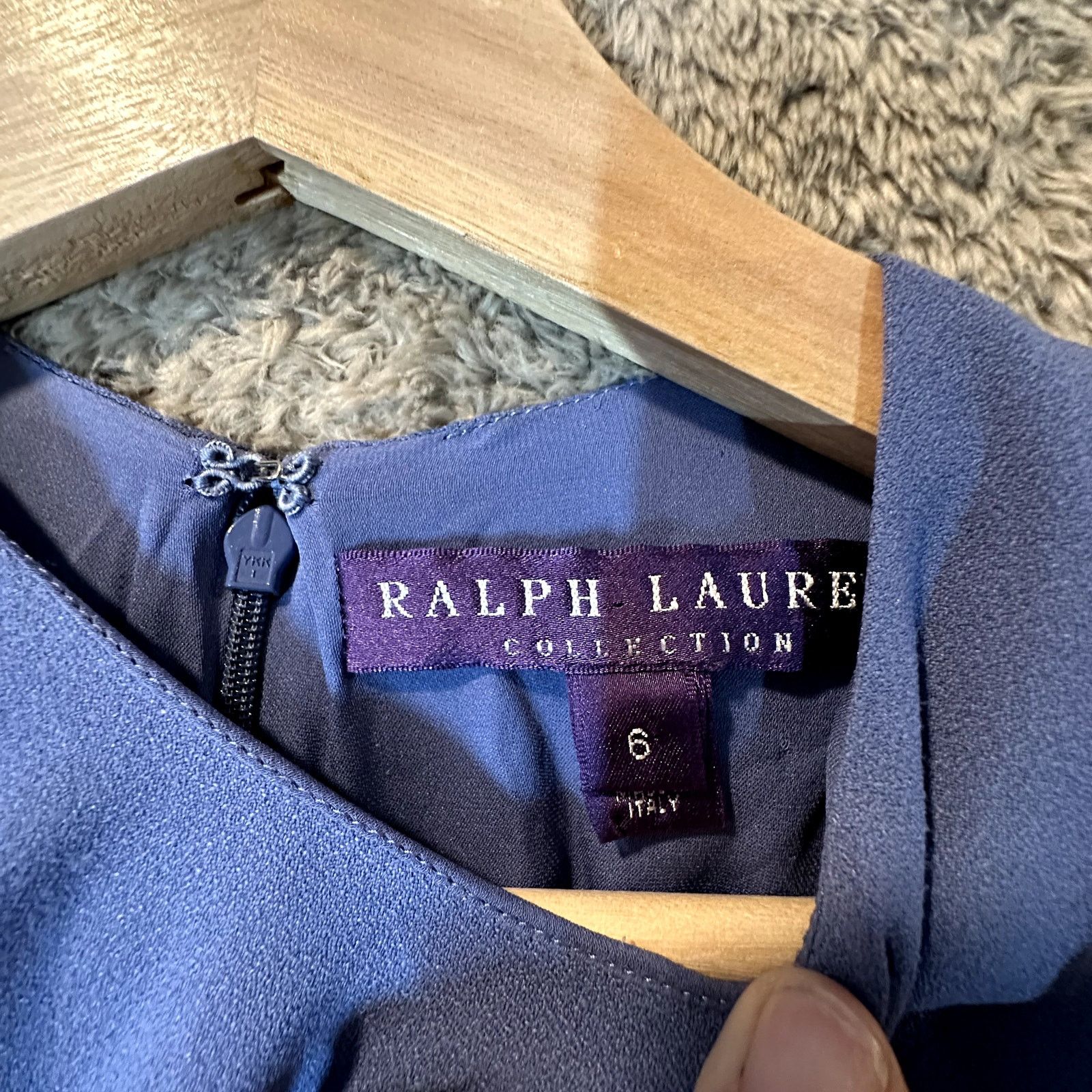 Ralph Lauren Purple Label Ralph Lauren Collection Purple Label 6 S Blue Crepe Dress Size M / US 6-8 / IT 42-44 - 7 Thumbnail