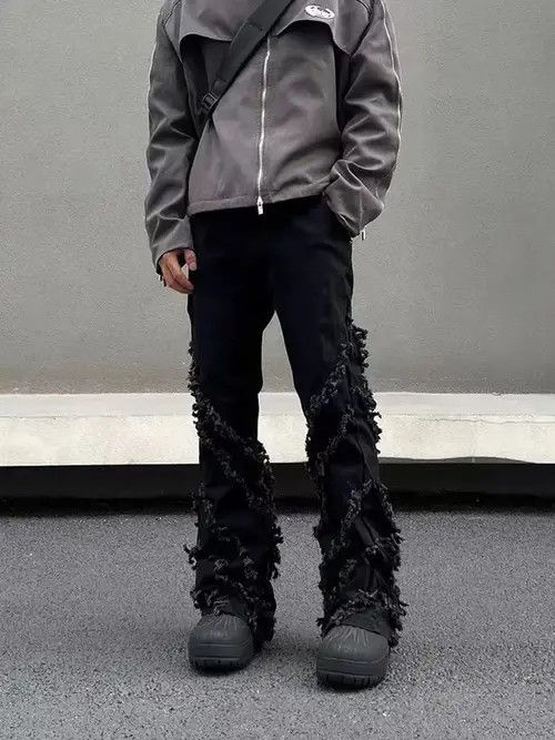 Jean Vintage fringed raw edge bootcut jeans Size US 36 / EU 52 - 1 Thumbnail