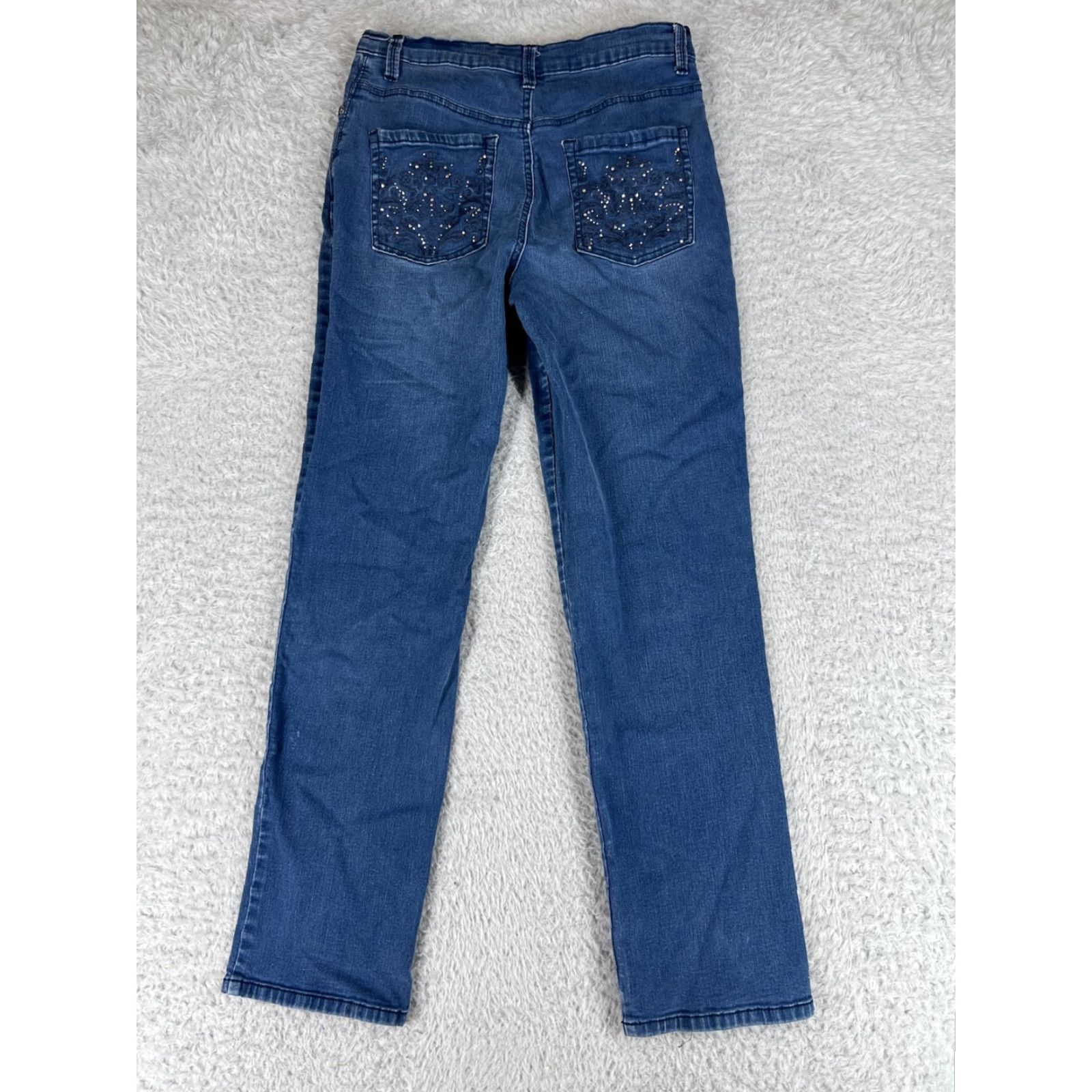 Gloria Vanderbilt Gloria Vanderbilt Jeans Women's 6 Blue Denim Amanda Medium Wash Straight Zip Fly Adult Regular Size 28" / US 6 / IT 42 - 2 Thumbnail