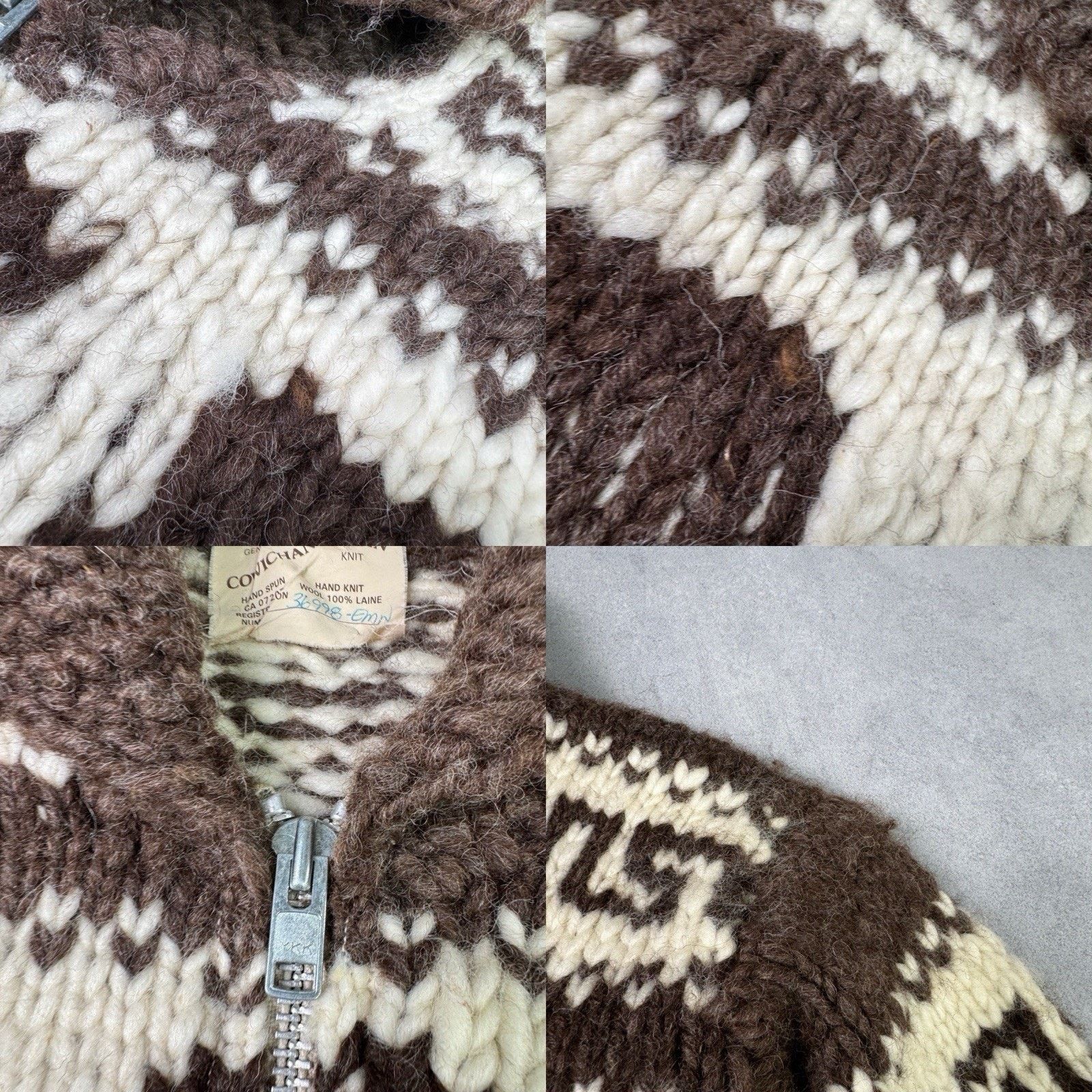 Vintage Vintage Couchan Indian Hand knit Wool Sweater Zip Eagle Size US M / EU 48-50 / 2 - 18 Thumbnail