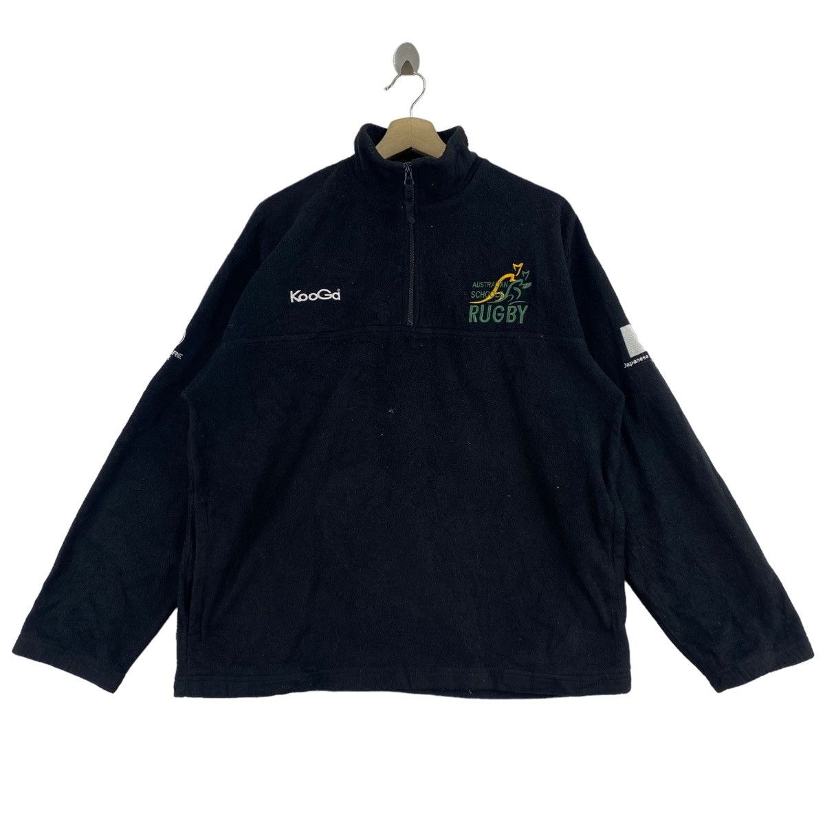 image of Vintage Kooga Wallabies Australia School Rugby Half Zipper in Black, Men's (Size Small)