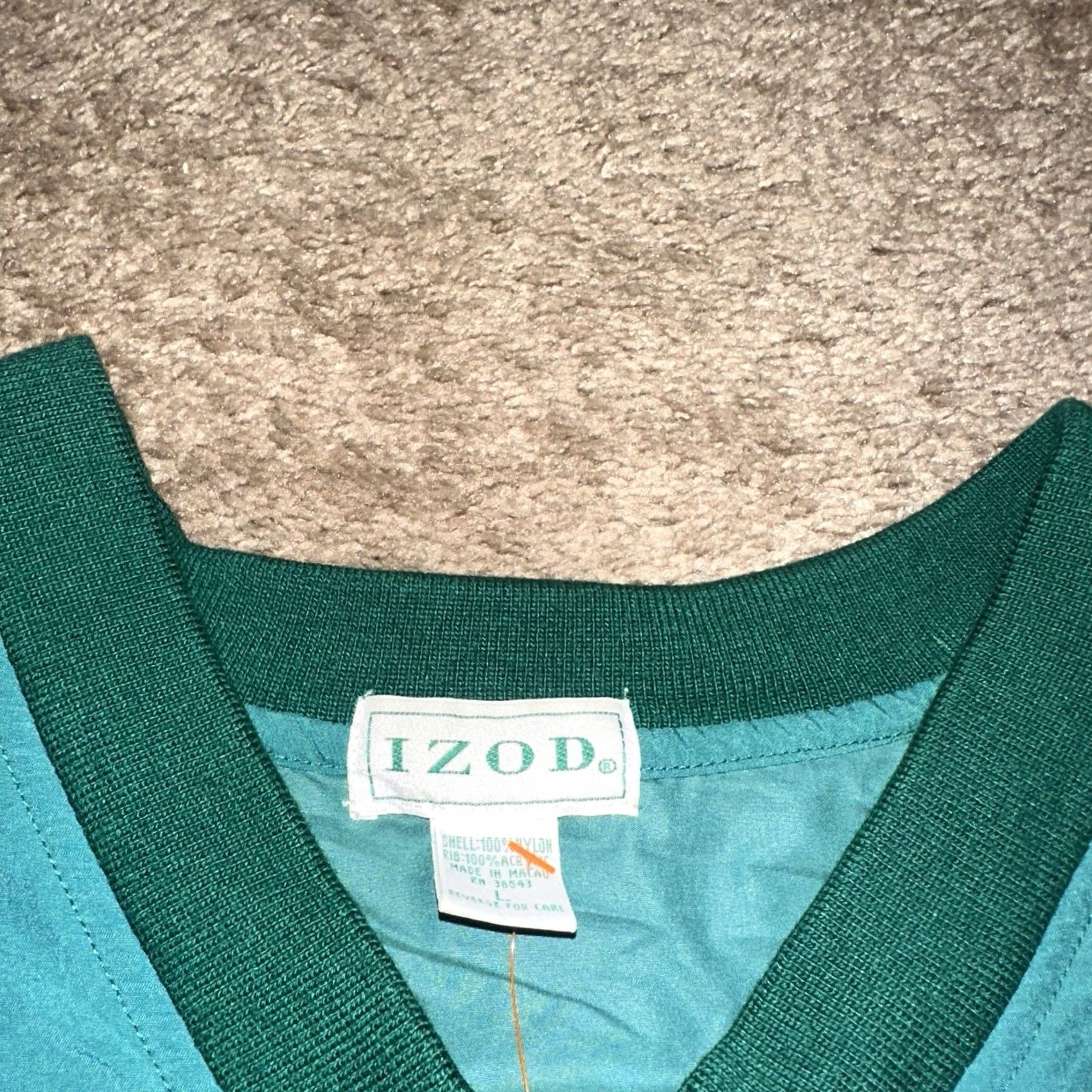 Izod VINTAGE IZOD Sweatshirt Mens Large Golf Windbreaker Embroidered Logo 90s Green Size US L / EU 52-54 / 3 - 4 Thumbnail