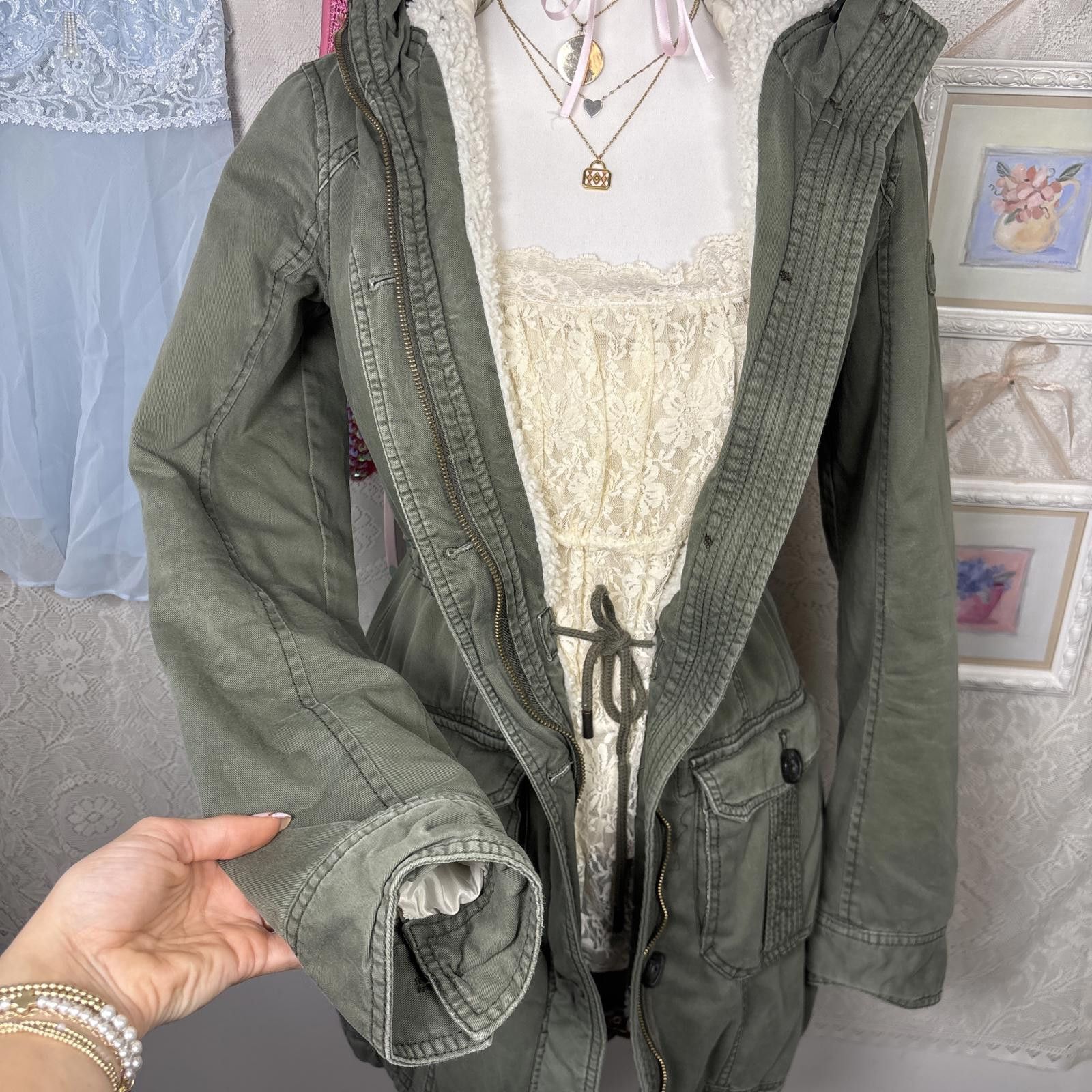 Abercrombie & Fitch vintage Abercrombie green cargo sherpa jacket Size S / US 4 / IT 40 - 3 Thumbnail