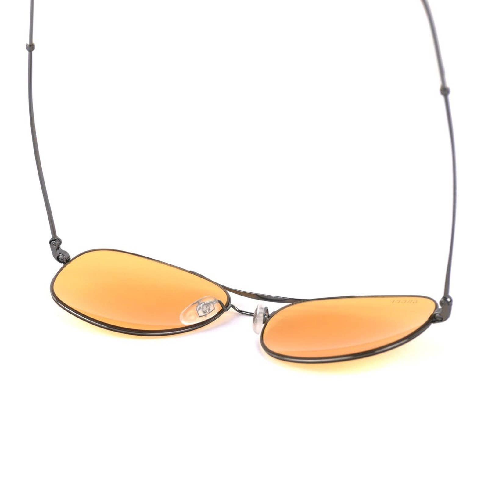 Gucci Gucci Silver Orange Round Mirrored Pilot Aviator Sunglasses Size ONE SIZE - 6 Thumbnail