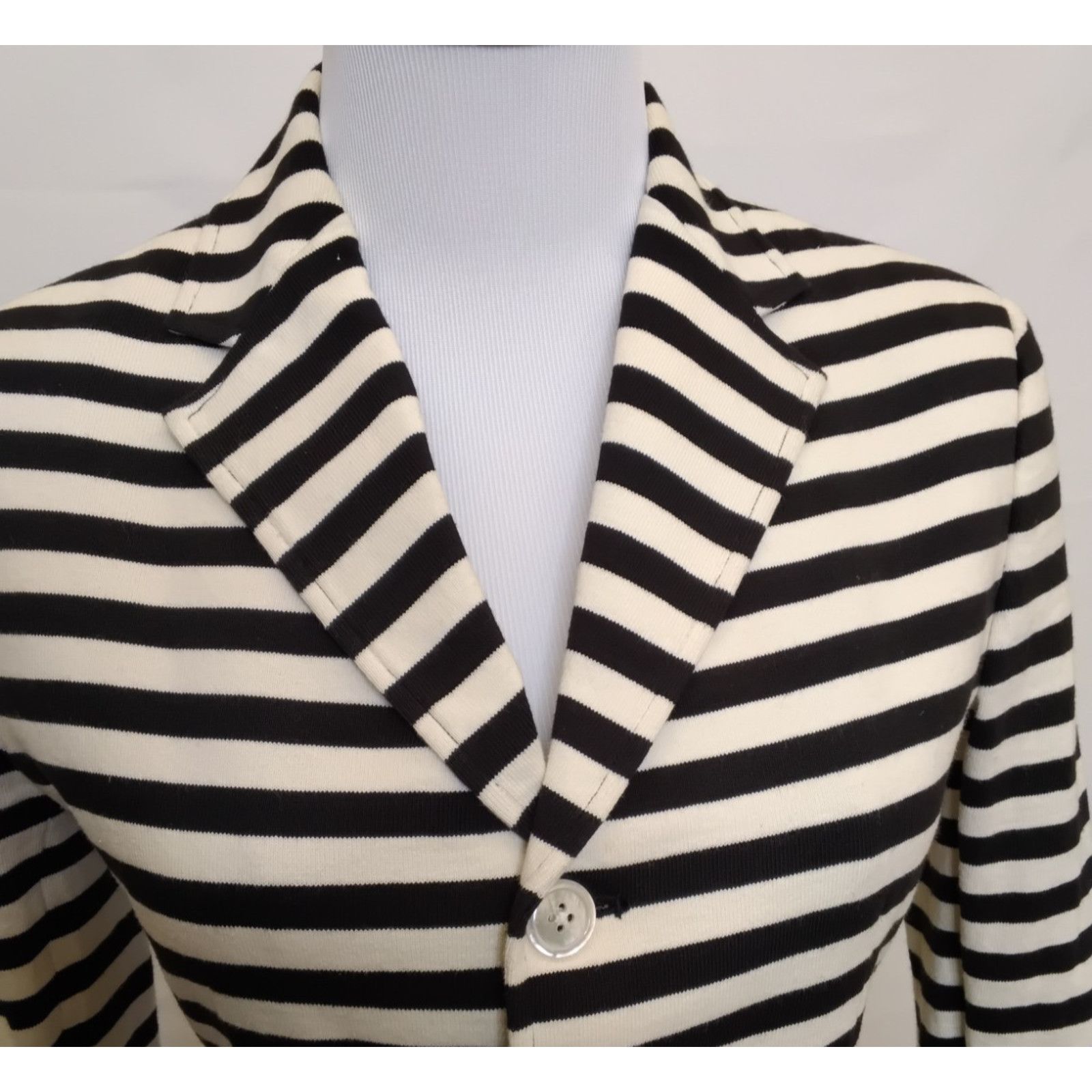 Ralph Lauren Ralph Lauren Knit Blazer Women 2 Black/White Stripes Cotton Size XS / US 0-2 / IT 36-38 - 3 Thumbnail