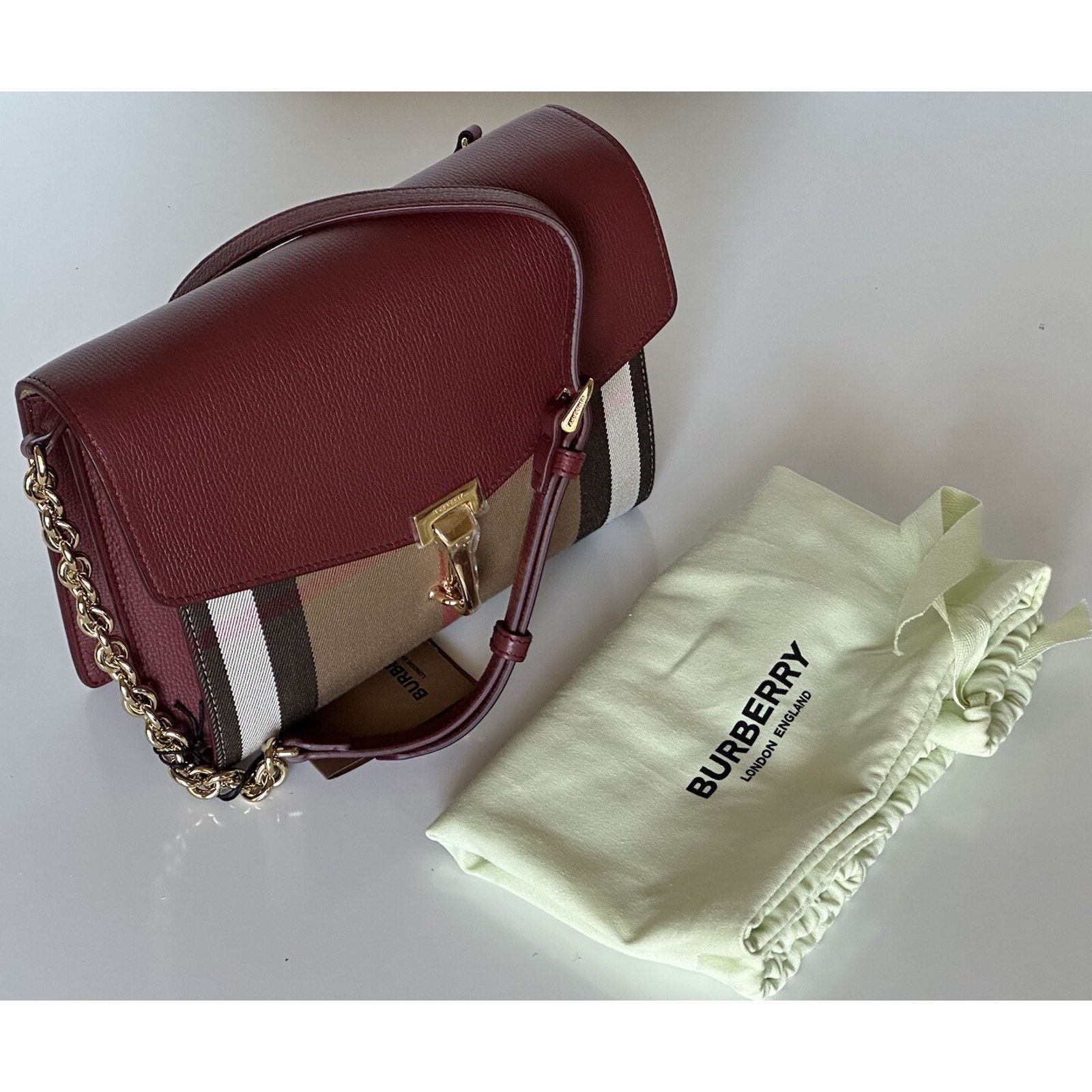 Burberry Small Macken House Check Leather Bag 8080159