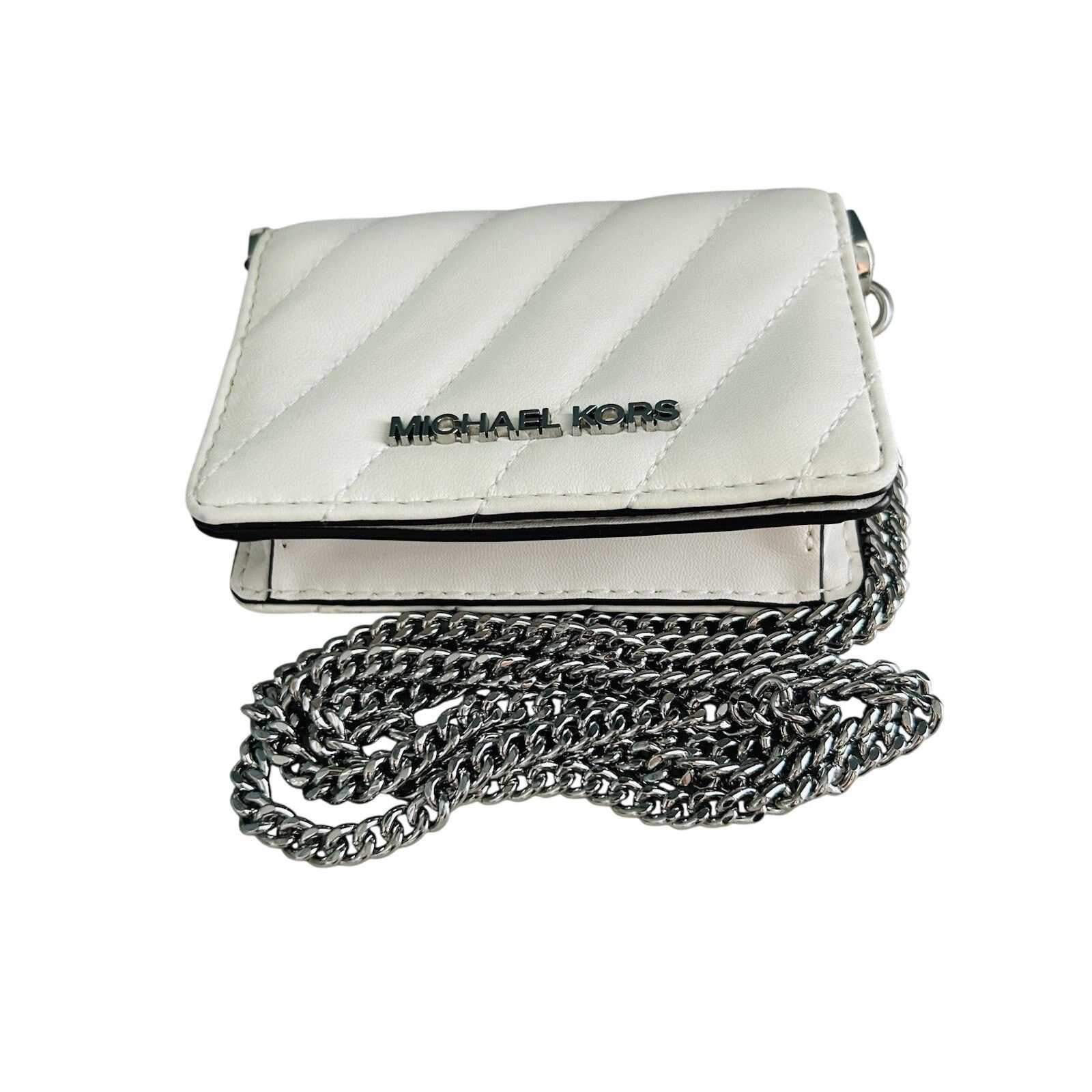 Michael Kors New Michael Kors Mini Purse White Leather Quilted Crossbody Size ONE SIZE - 11 Thumbnail