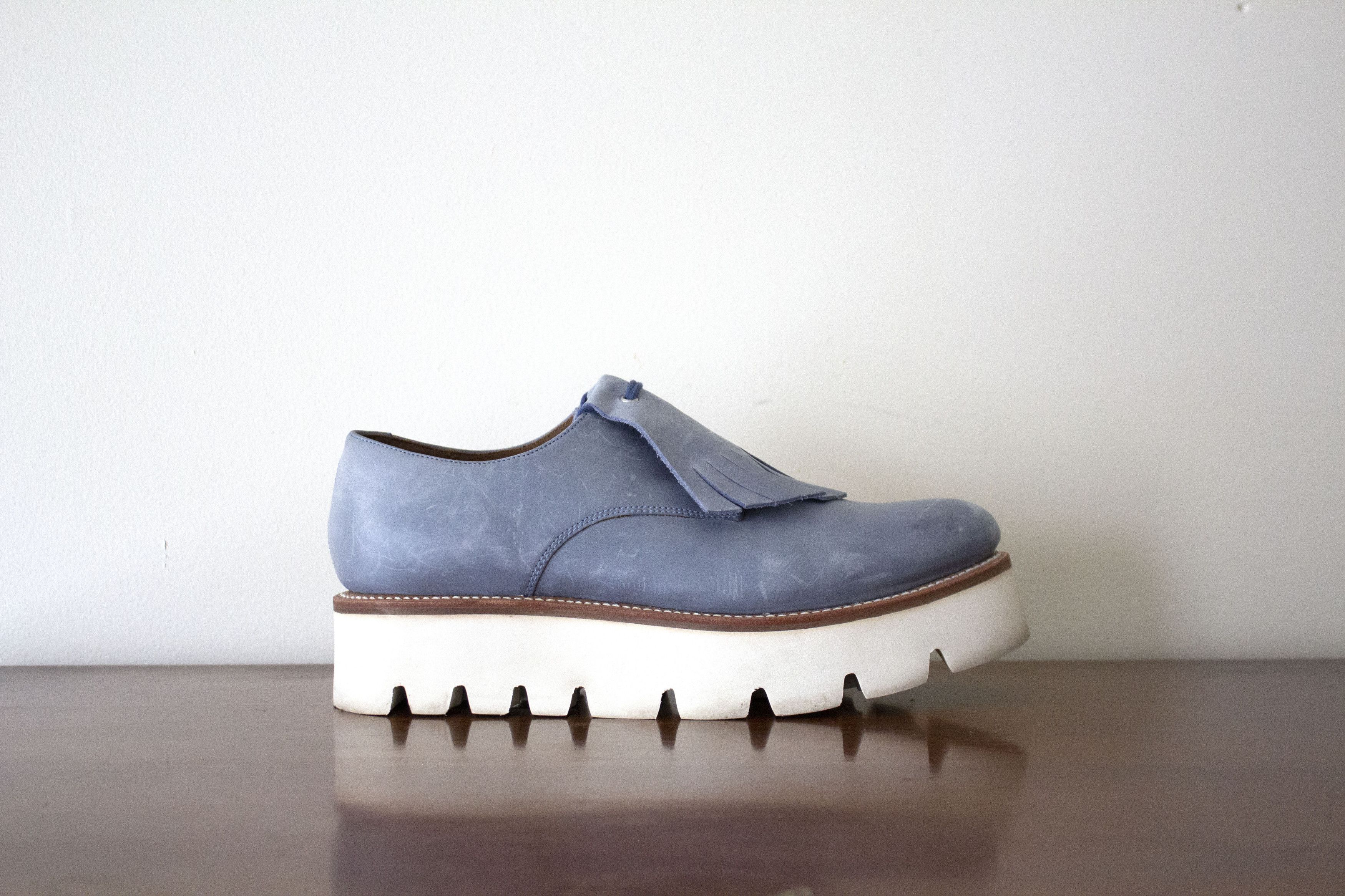 Grenson Grenson Light Blue Tassel Platform Loafer Size US 10 / IT 40 - 6 Thumbnail