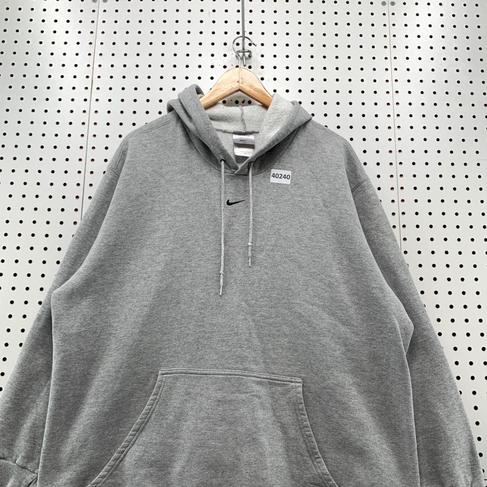 VINTAGE Nike Hoodie Sweatshirt Mens XL Gray Oversized Pullover 90s