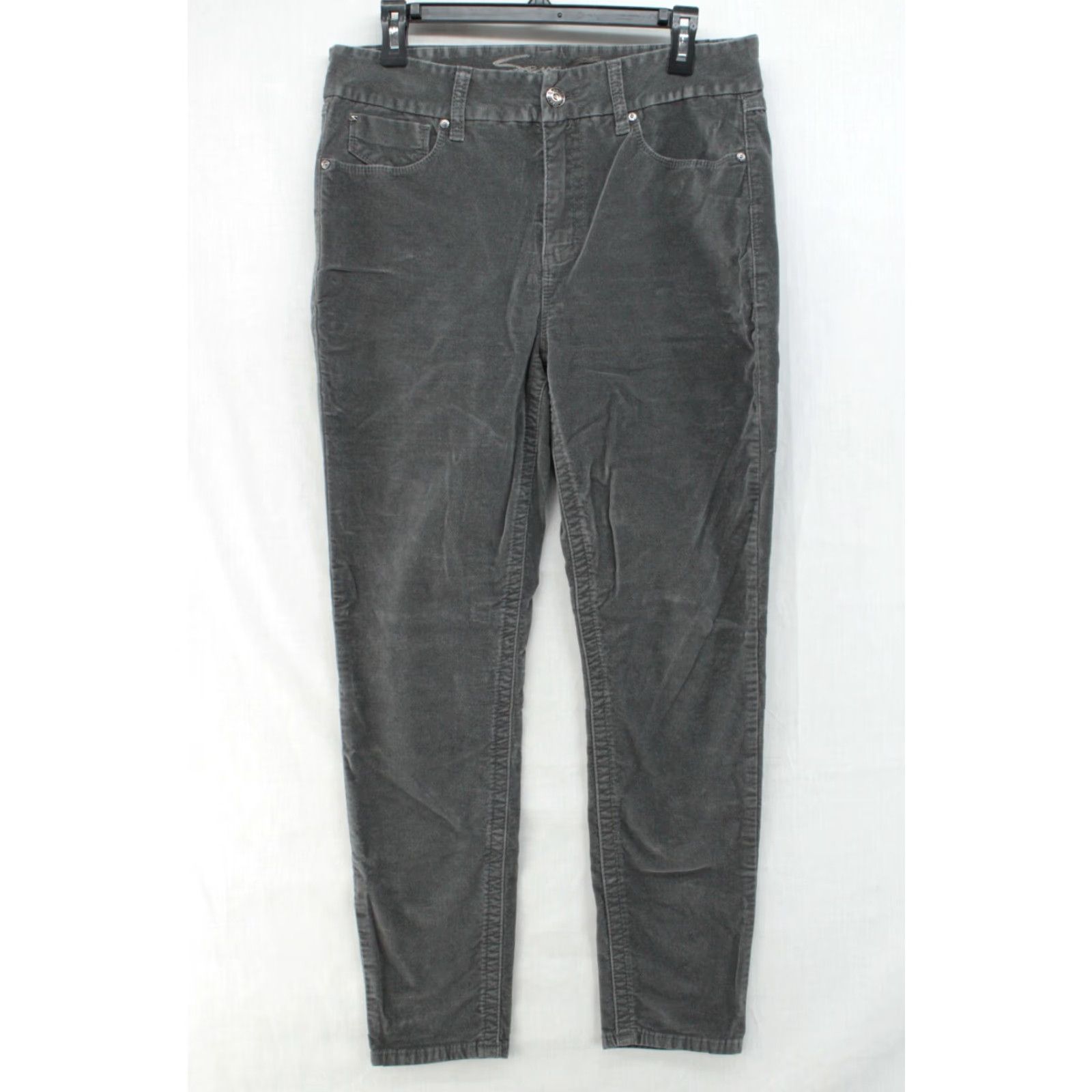 Vintage VINTAGE? (No) Seven7 Pants Women's 12 High Rise Skinny Tummyless Gray Stretch Corduroy Size 34" / US 12 / IT 48 - 2 Thumbnail