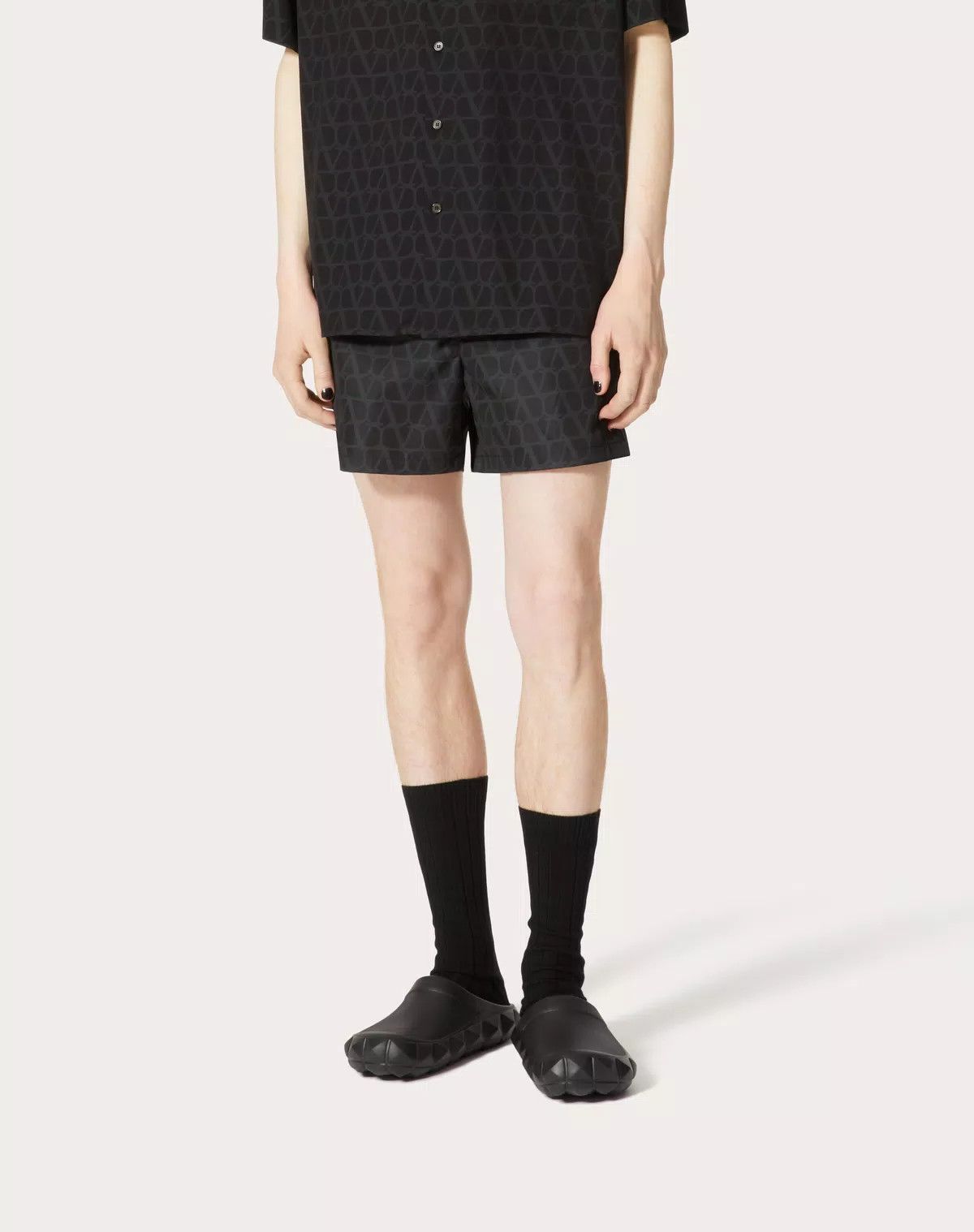 Valentino oc11z0725 Nylon Swimsuit With Iconographe Print in Black Size US 36 / EU 52 - 4 Thumbnail