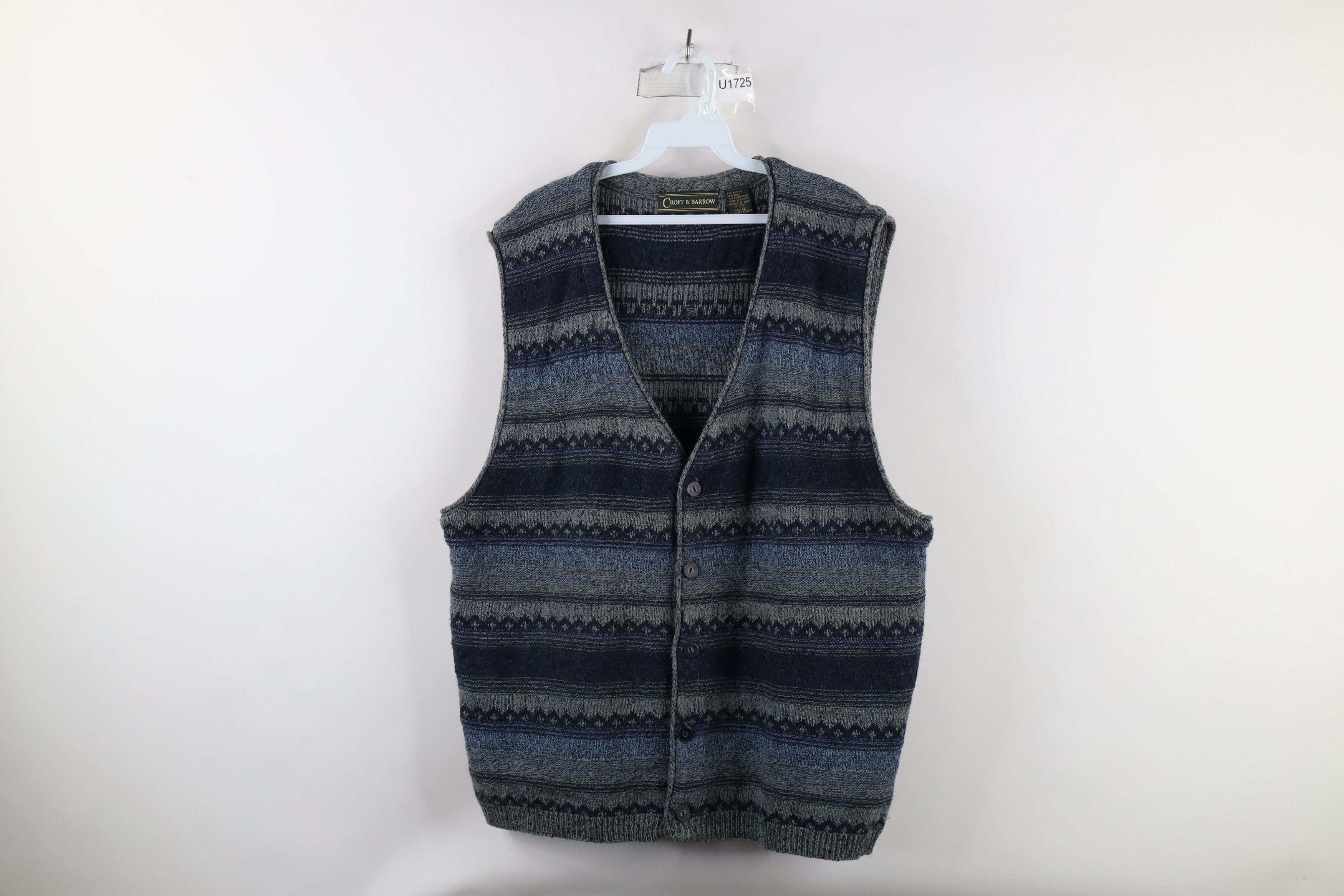 Vintage Vintage 90s Streetwear Wool Blend Knit Cardigan Sweater Vest Size US XL / EU 56 / 4 - 1 Thumbnail