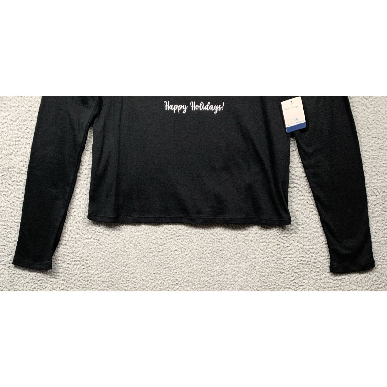 Vintage Dreamwave Women’s Pullover Long Sleeve Tee L Black Christmas Graphic Shirt Size L / US 10 / IT 46 - 3 Thumbnail