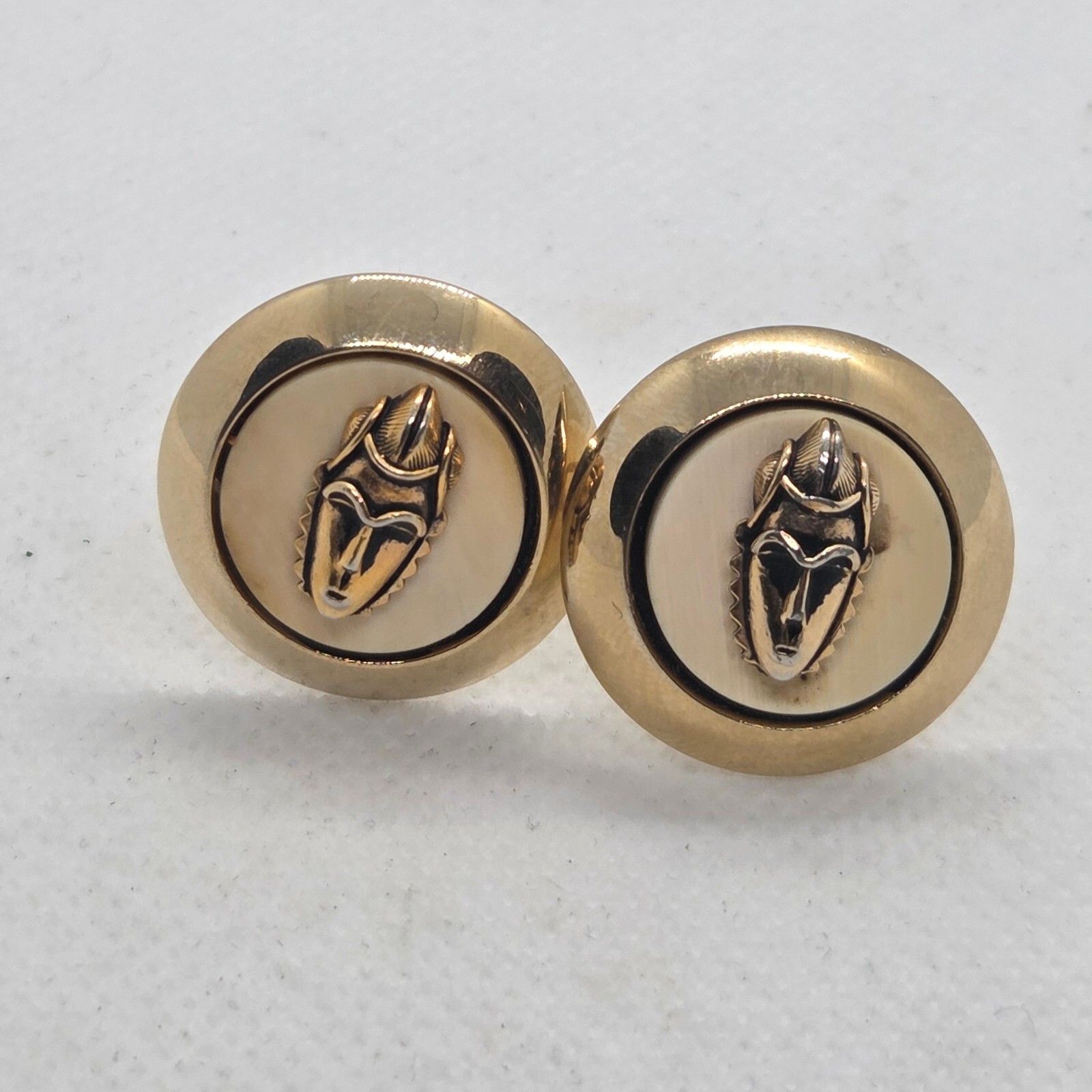 Sankuanz Vintage Swank African Tribal Mask Cufflinks Size ONE SIZE - 2 Thumbnail