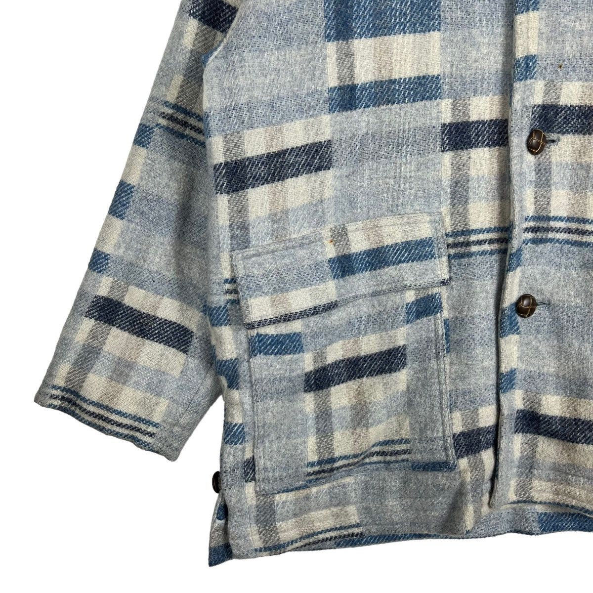 Japanese Brand 🔥 PAT HAGUE NAKAMURA WOOL PATCHWORK RIM COAT JACKET Size US L / EU 52-54 / 3 - 4 Thumbnail