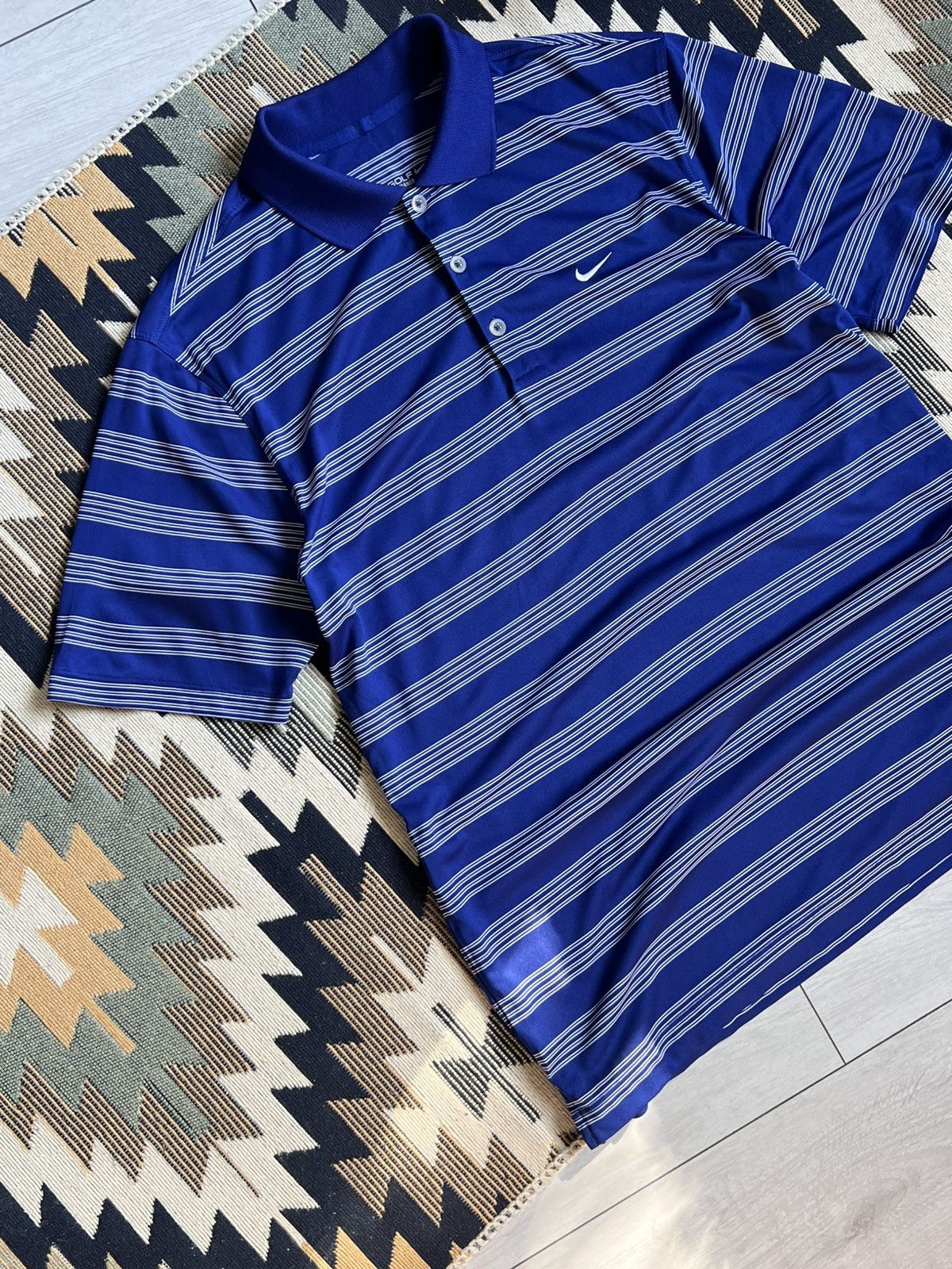 Nike Vintage Nike Golf Striped Polo T-shirt Size US M / EU 48-50 / 2 - 2 Thumbnail