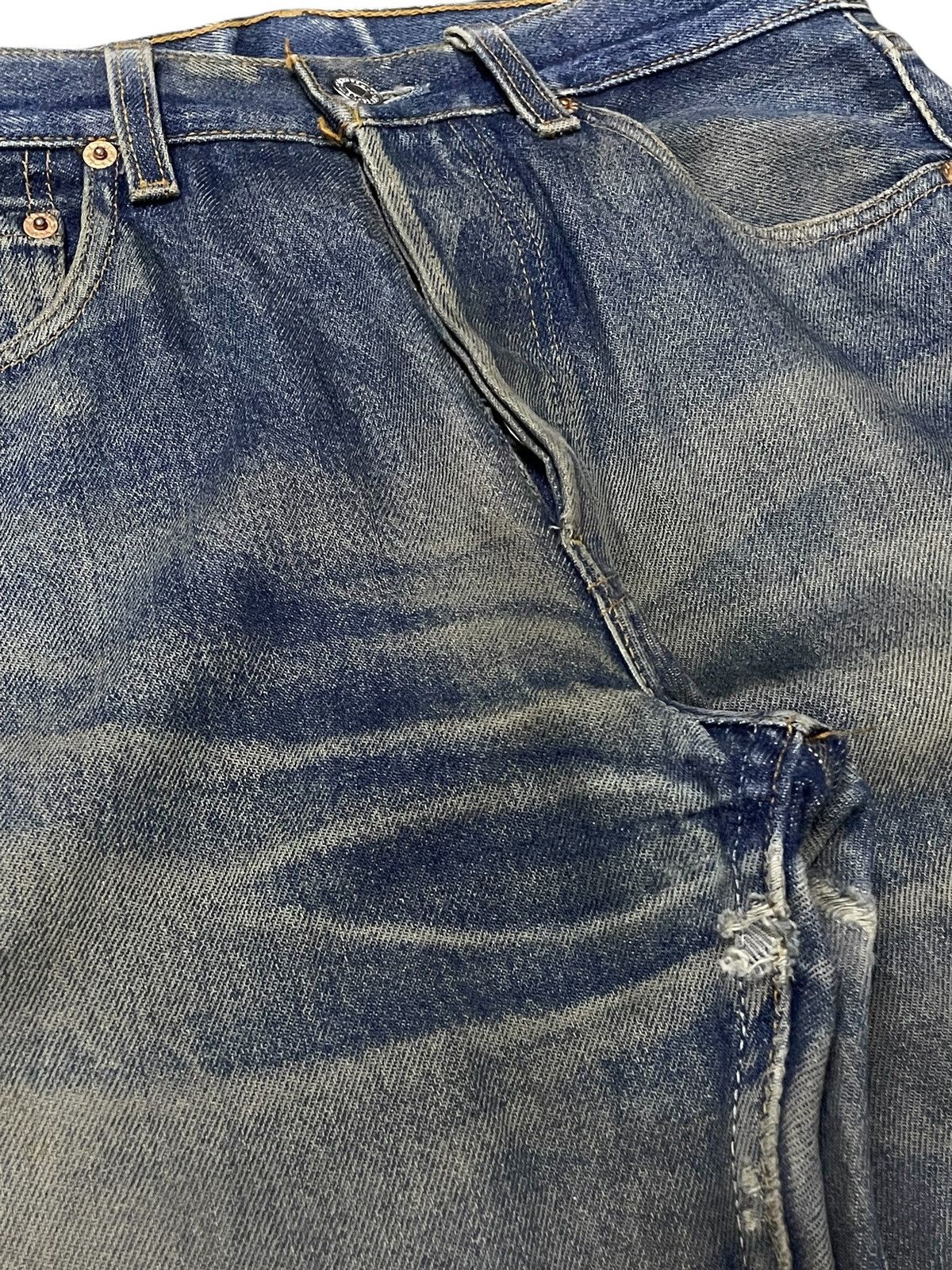 LVC × Levi's × Vintage Vintage Levis 501 Mud Wash Aging Honeycomb Distressed Jeans Size US 29 - 10 Thumbnail