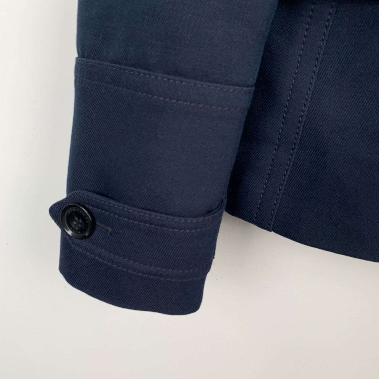 Burberry [Burberry] Double-Breasted Notched Lapel Navy Blue Cotton-Wo Size S / US 4 / IT 40 - 4 Thumbnail