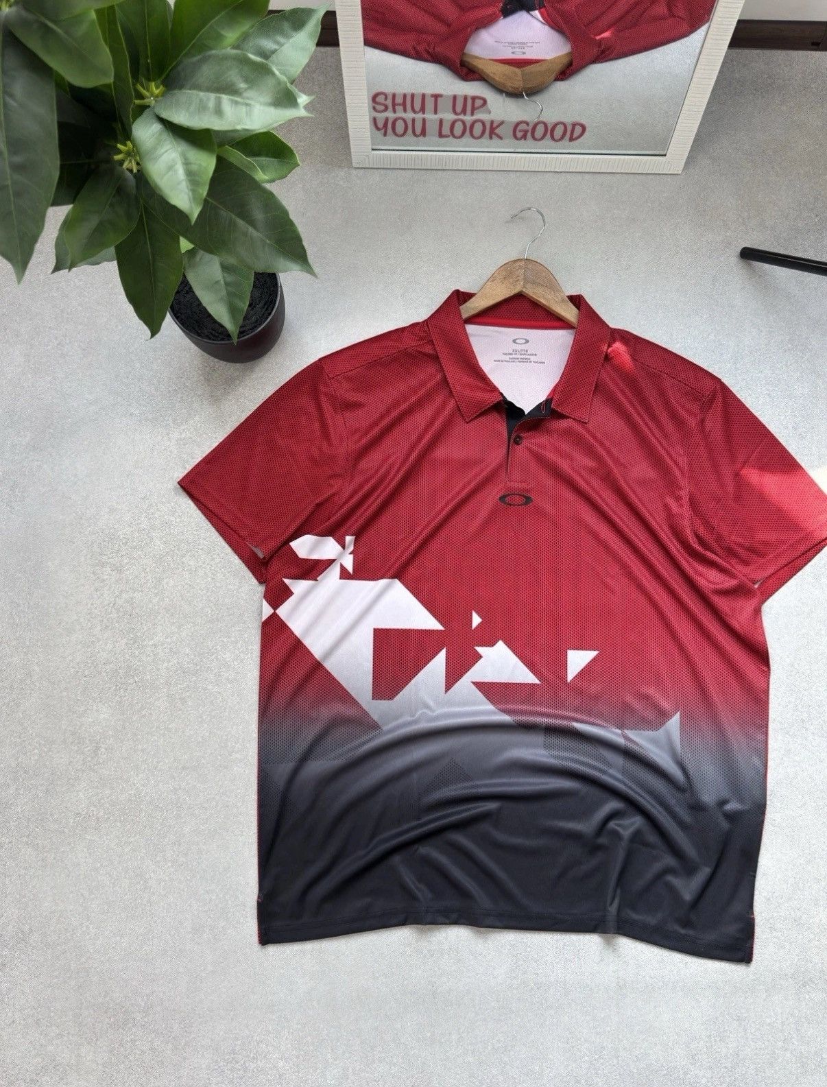 Oakley Oakley Center Logo Red Polo T Shirt Polyester Size XXL Size US XXL / EU 58 / 5 - 2 Thumbnail