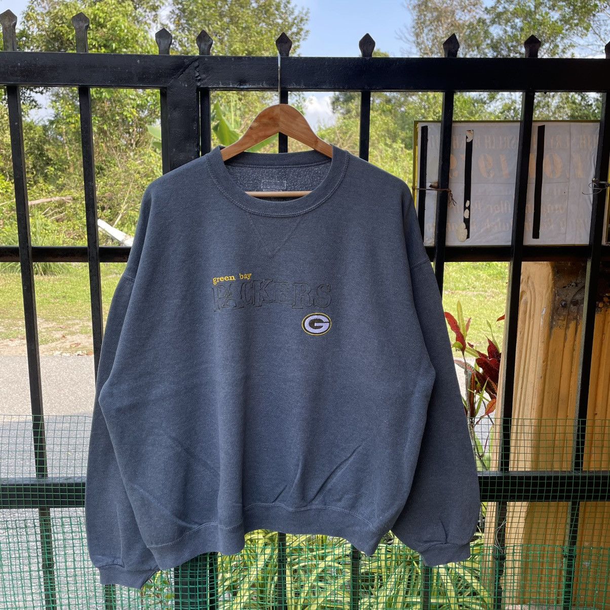 Vintage 🔥Green Bay Packers Embroidered Spellout Crewneck Sweatshirts Size US XL / EU 56 / 4 - 1 Thumbnail