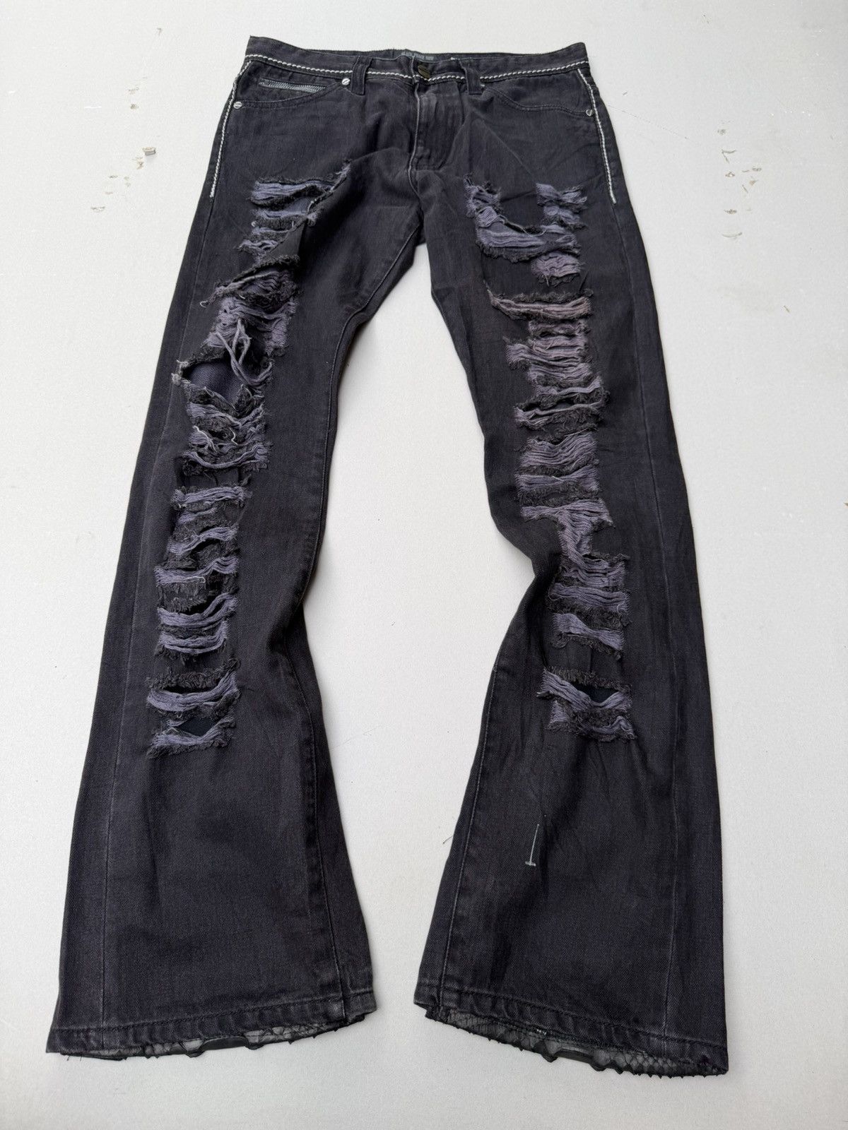 Japanese Brand Black Peace Now for Men Lace up flare jeans Size US 30 / EU 46 - 1 Thumbnail