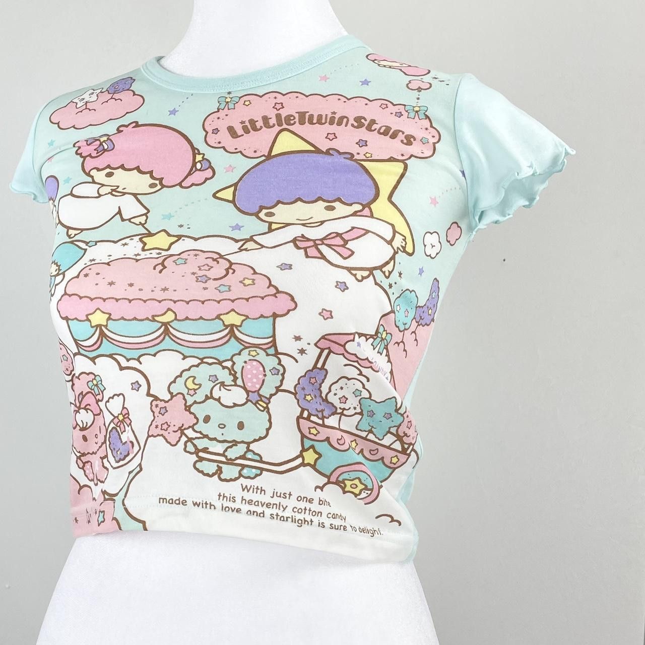 Japanese Brand Sanrio Little Twin Stars Cotton Candy Cute Baby Tee Size XS / US 0-2 / IT 36-38 - 3 Thumbnail