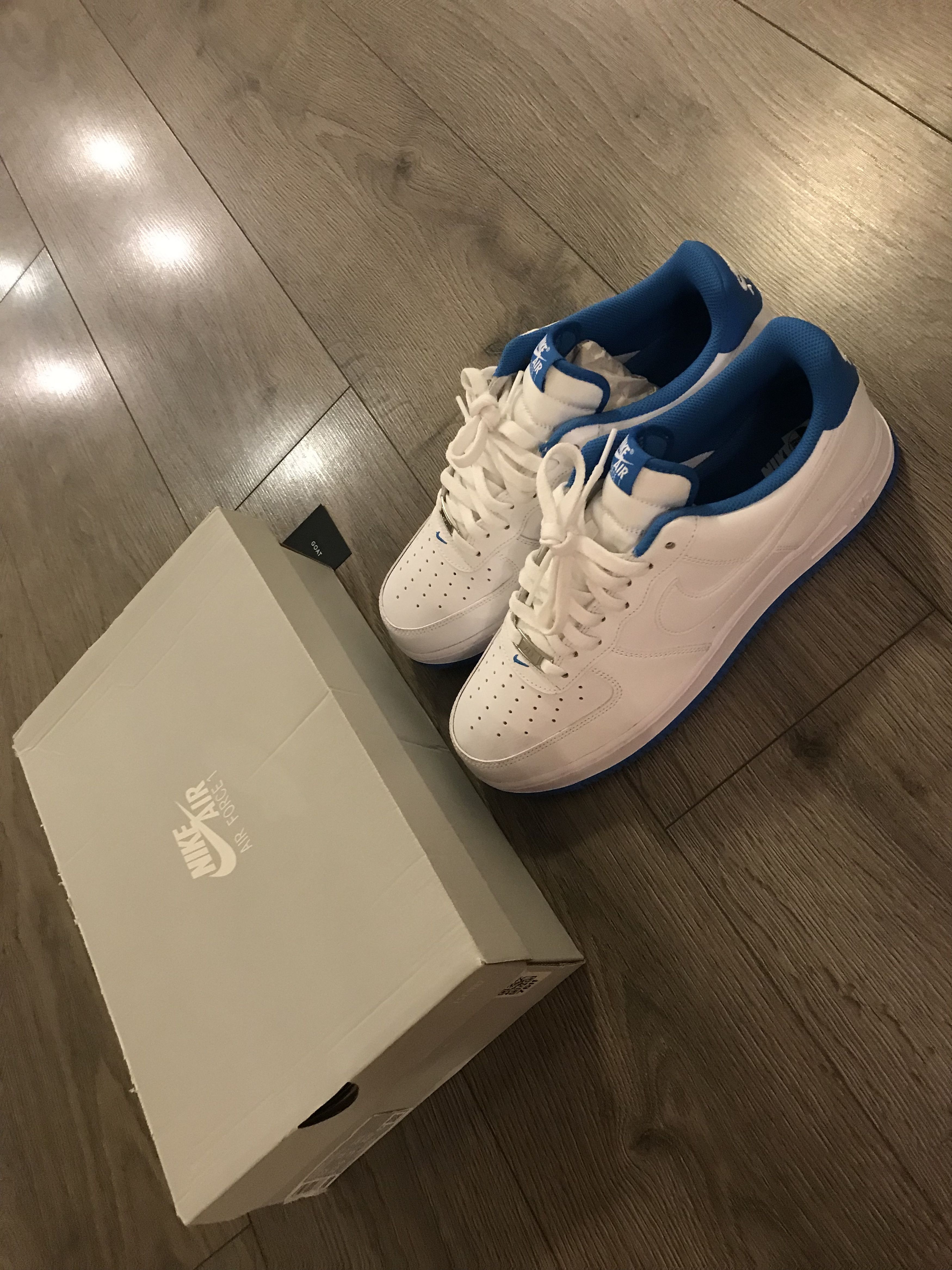 Nike Nike Air Force 1 Low '07 White Light Photo Blue Size US 12 / EU 45 - 6 Thumbnail
