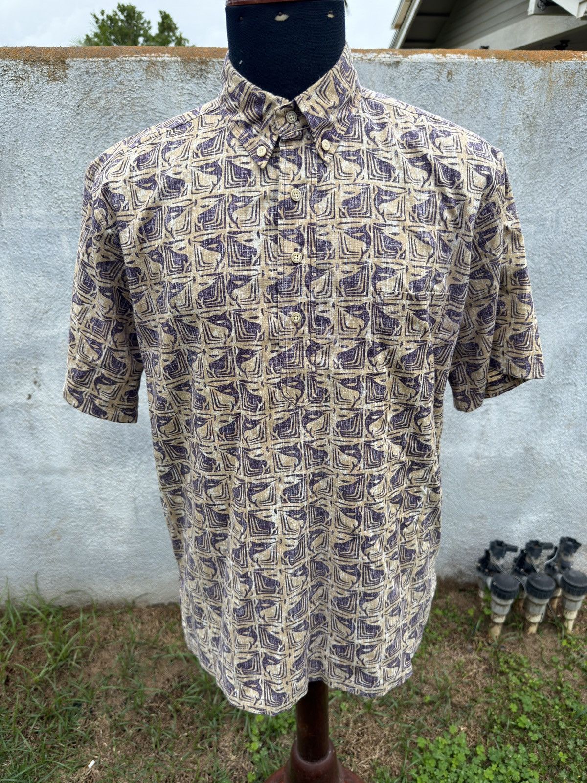 Reyn Spooner PreOwned Reyn Spooner Purple/Beige Hawaiian Print Men's M Size US M / EU 48-50 / 2 - 1 Thumbnail