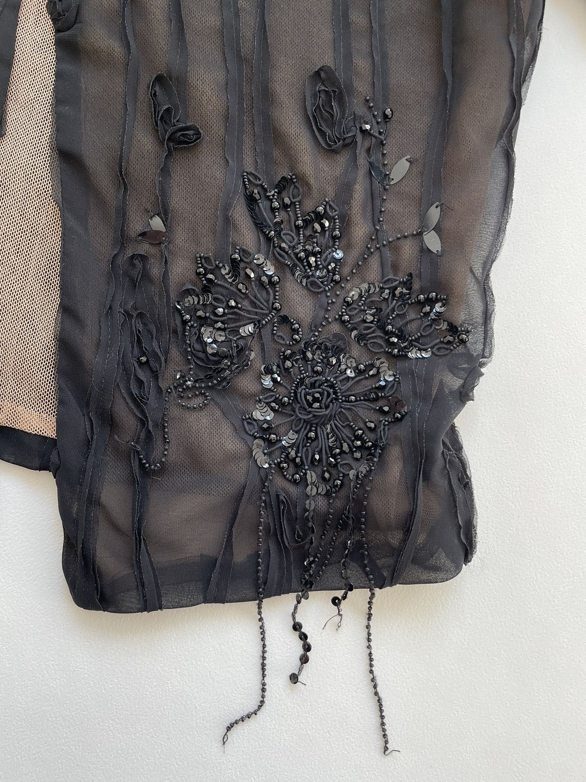 Dries Van Noten Embroidered Floral Sequin Mesh Top Size M / US 6-8 / IT 42-44 - 10 Thumbnail