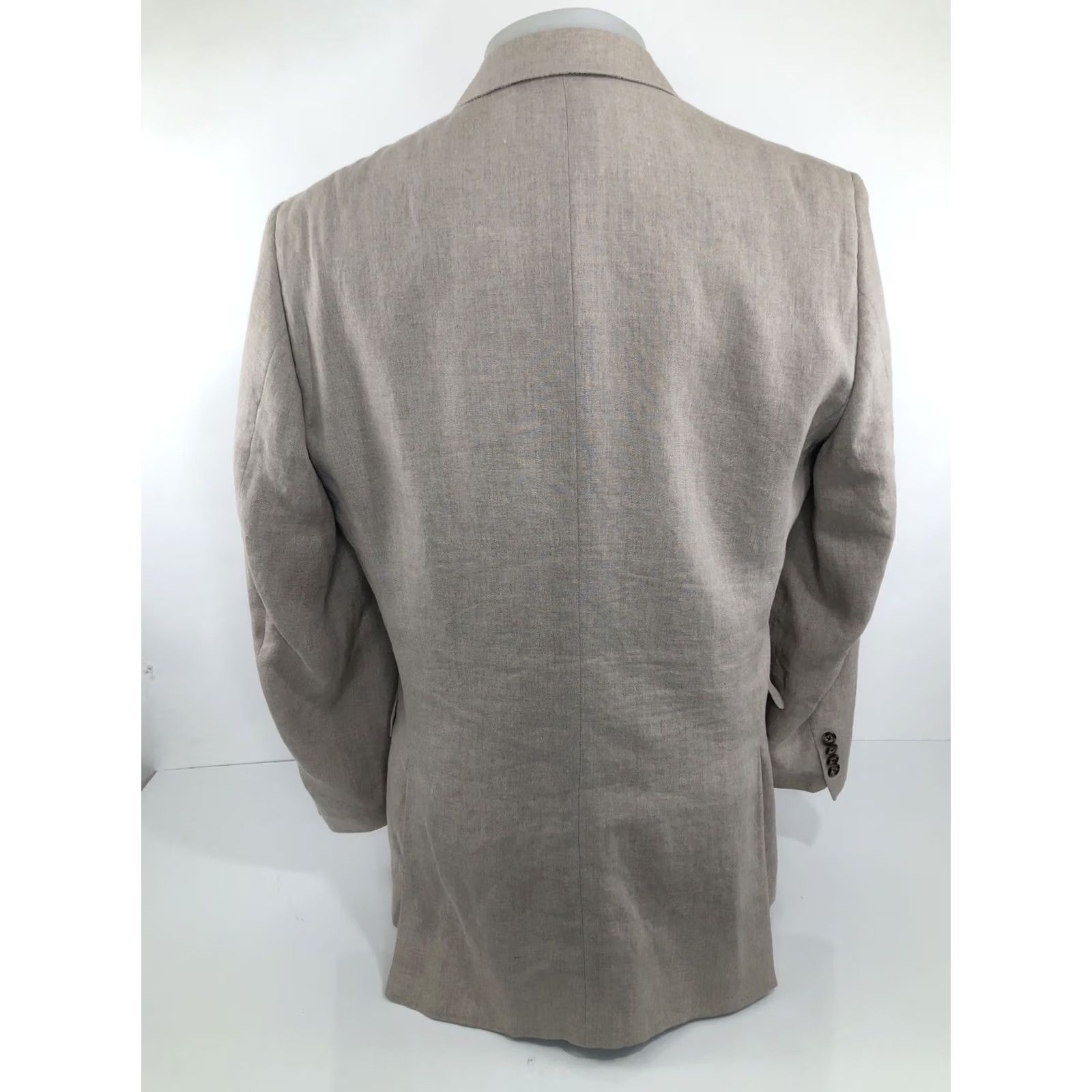 Nordstrom Nordstrom / Ormezzano Italy LINEN Blazer Jacket - Mens 40R Beige - EXCELLENT Size 40R - 4 Thumbnail