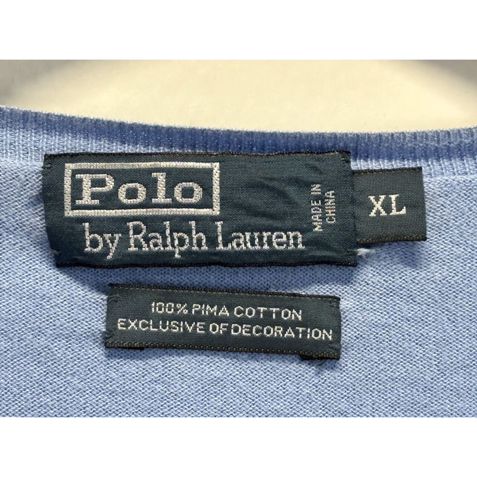 Polo Ralph Lauren Polo Ralph Lauren Sweater Mens XL Pima Cotton V Neck Preppy Blue Layering Size US XL / EU 56 / 4 - 5 Thumbnail
