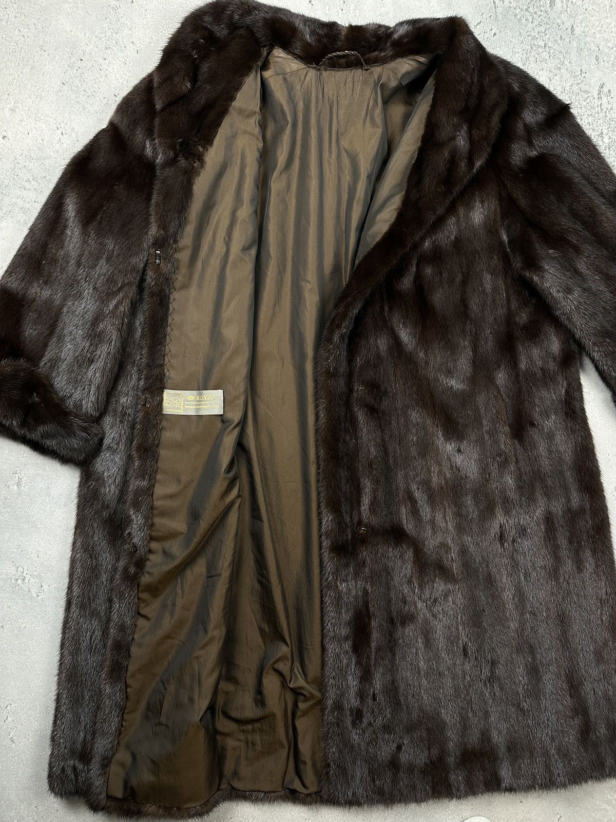 Sagafurs Rare Vintage SAGA Mink Royal Brown Full-Length Fur Lux Coat Size L / US 10 / IT 46 - 6 Thumbnail