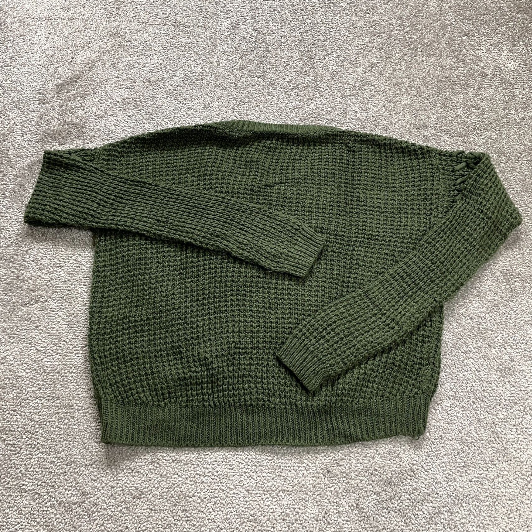 Vintage Rue 21 Acrylic Pullover Sweater Womens Small Moss Green Chunky Knit Round Neck Pullover Knit Solid Green Women's Sweater Size S Regular (Fall, Winter) Size S / US 4 / IT 40 - 2 Thumbnail