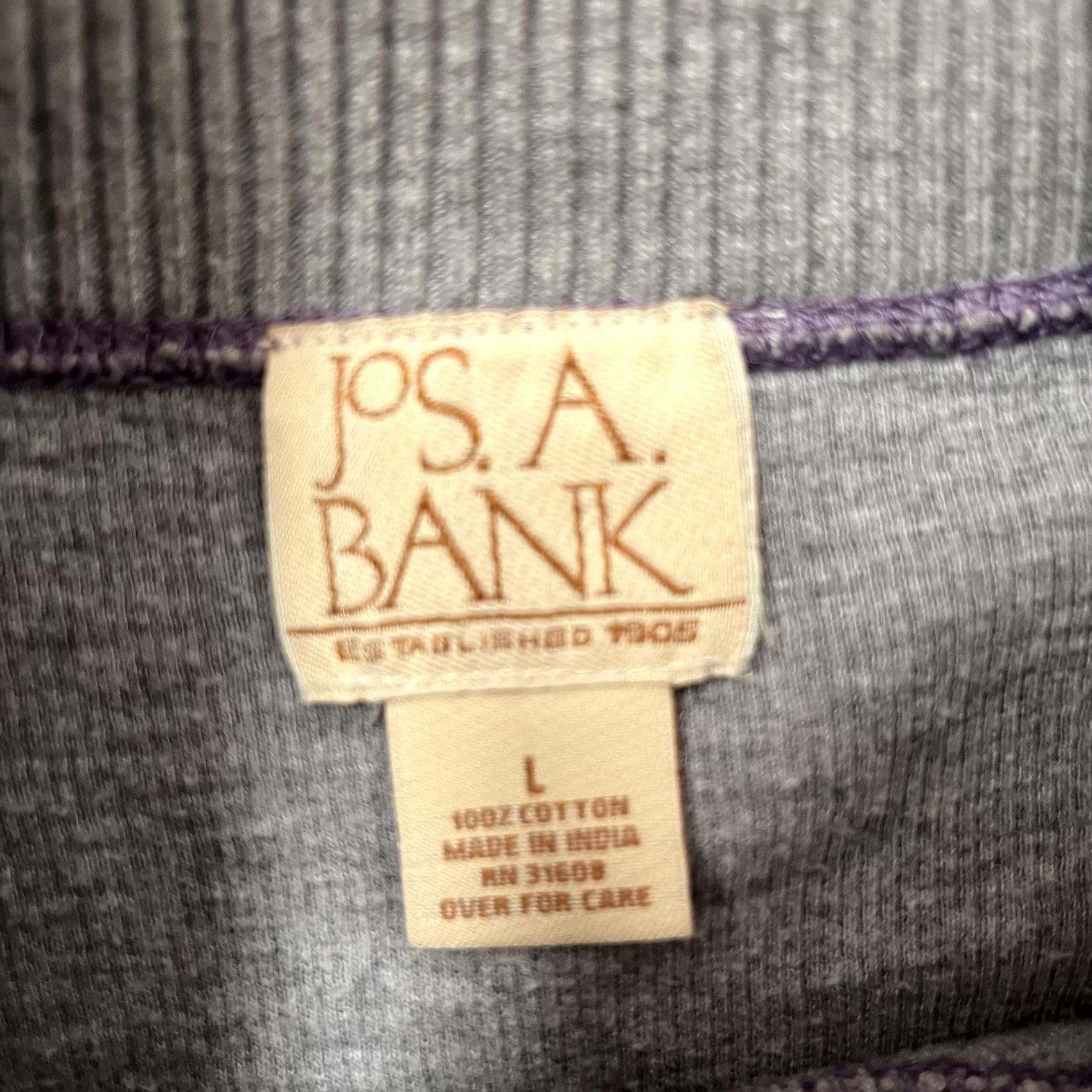 Jos. A. Bank Jos. A. Bank Sweater Mens Large Purple 1/4 Zip Mock Neck Cotton Knit Pullover Size US L / EU 52-54 / 3 - 2 Thumbnail