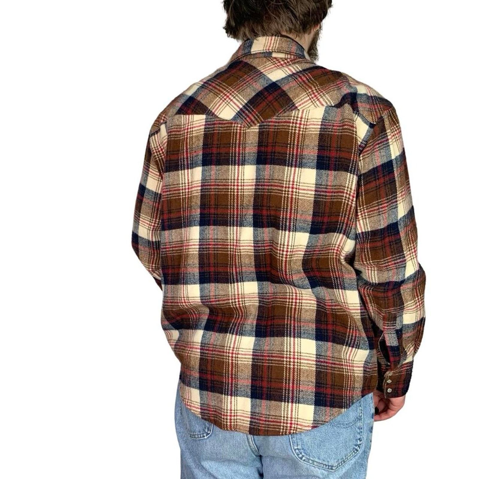 Vintage Vintage 90s Western Pearl Snap Flannel Button Up Shirt Size US XL / EU 56 / 4 - 4 Thumbnail