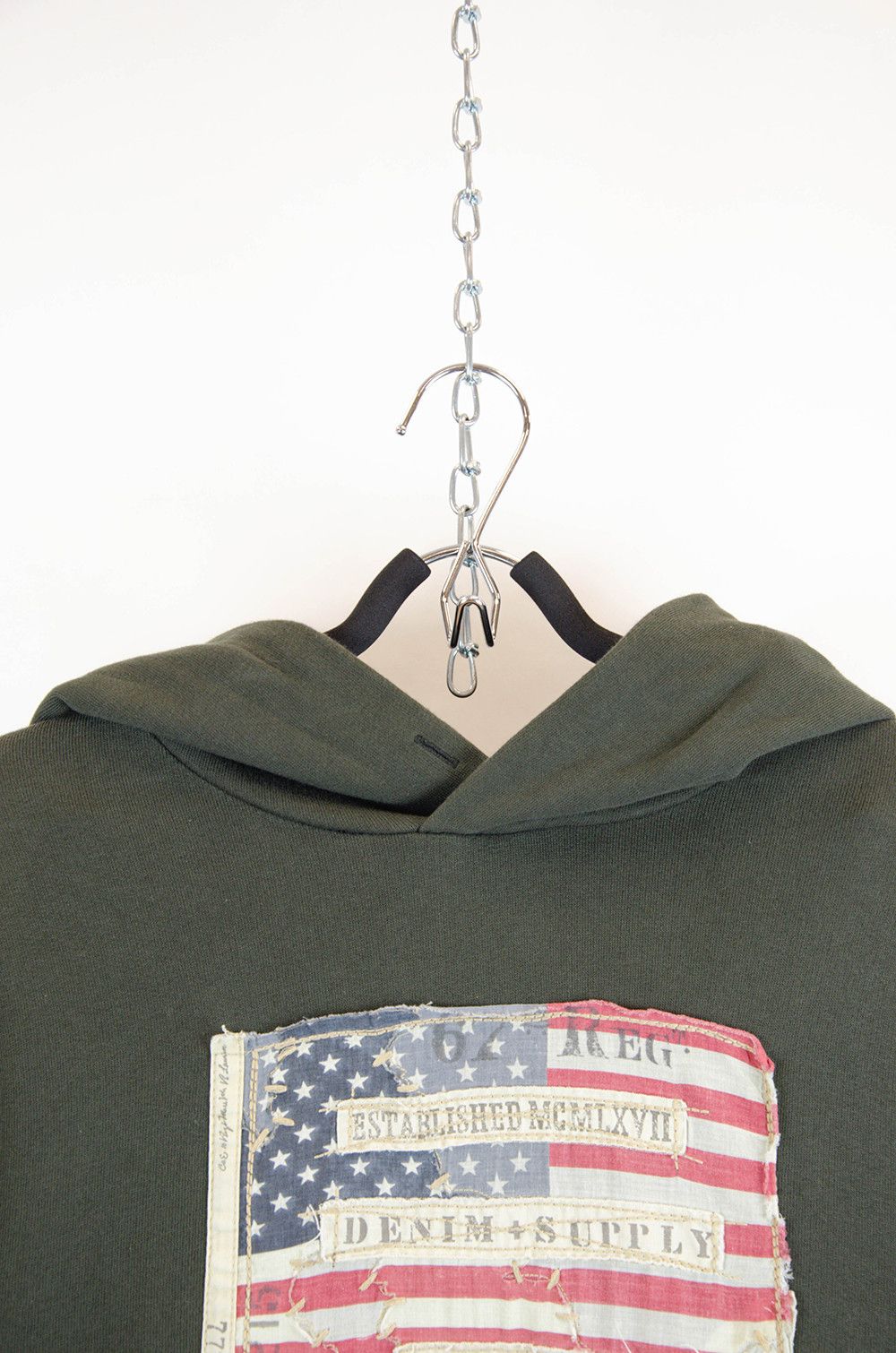 Denim & Supply Ralph Lauren Denim & Supply RL Flag Patch Hoodie – Army Green – L Size US L / EU 52-54 / 3 - 6 Thumbnail