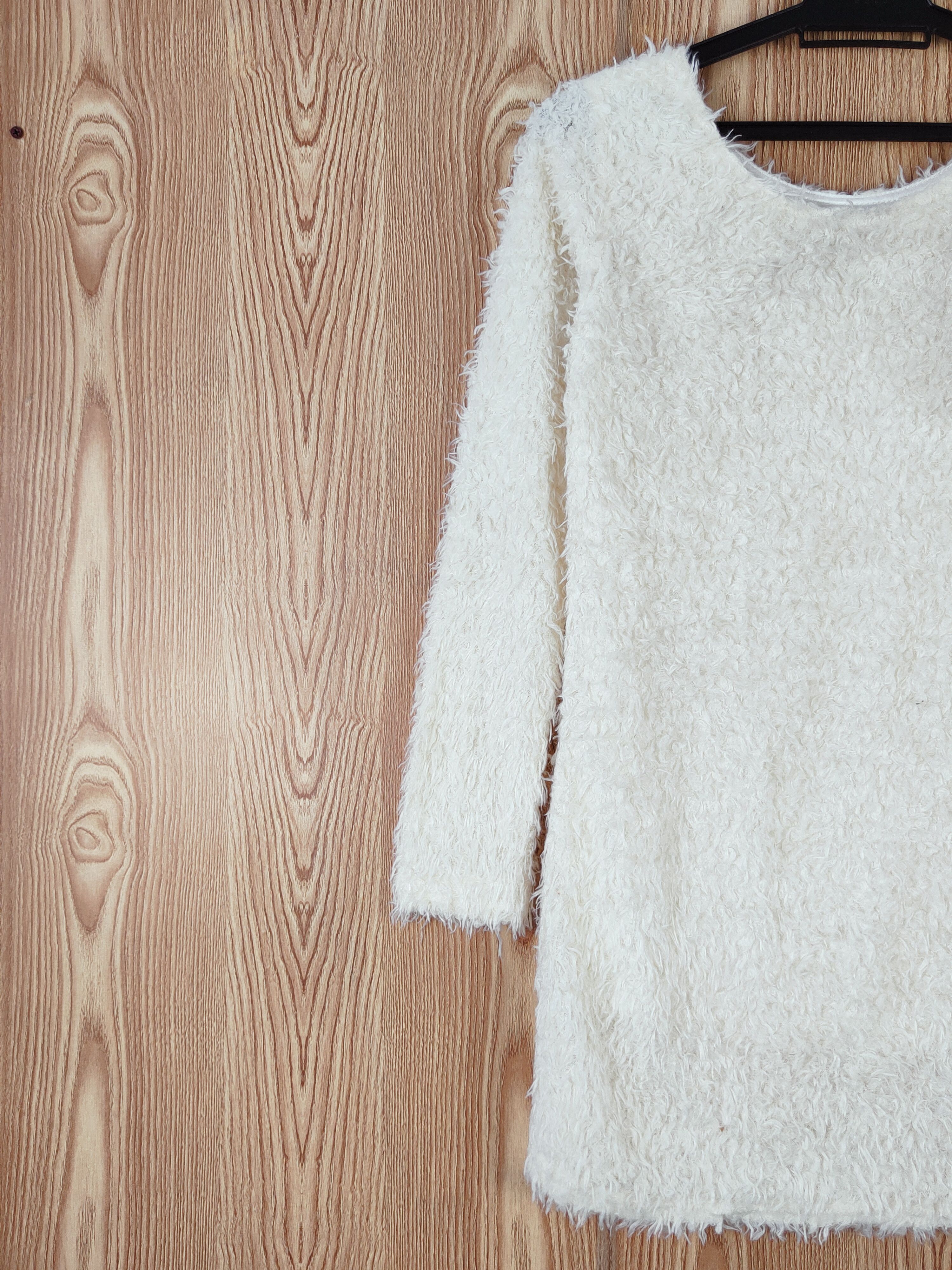Japanese Brand × Vintage Japanese Brand Ivory Fur Mohair Faded Knitwear Size S / US 4 / IT 40 - 3 Thumbnail