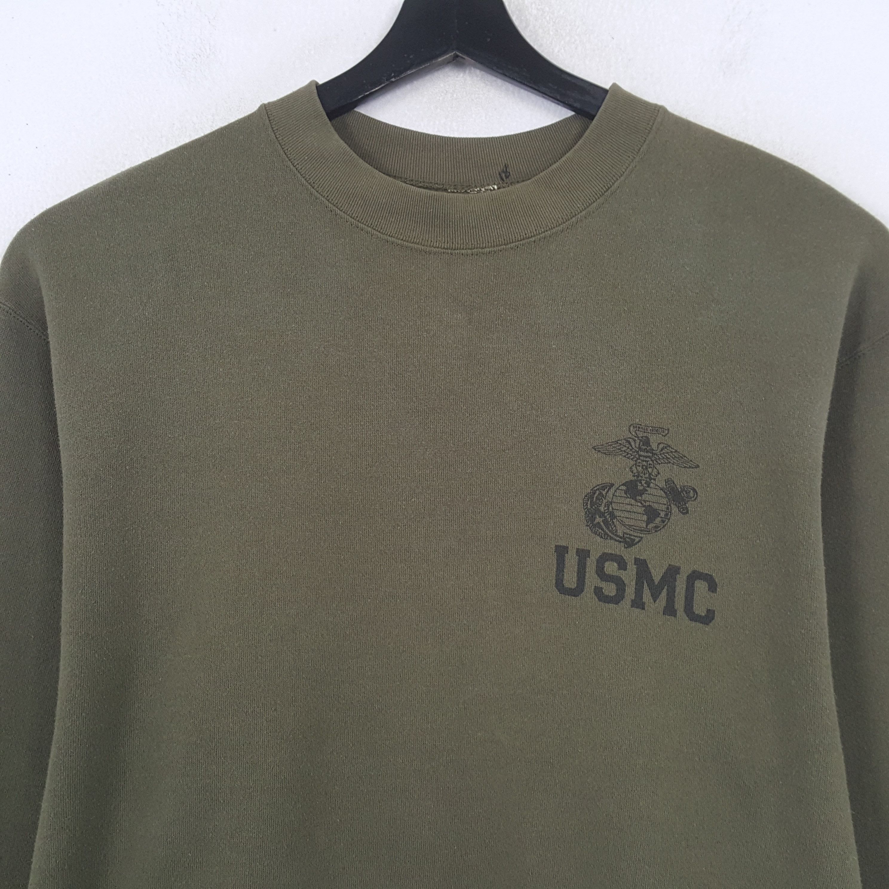 Vintage USMC Marine Corps Green Sweatshirt RR9 Size US M / EU 48-50 / 2 - 2 Thumbnail