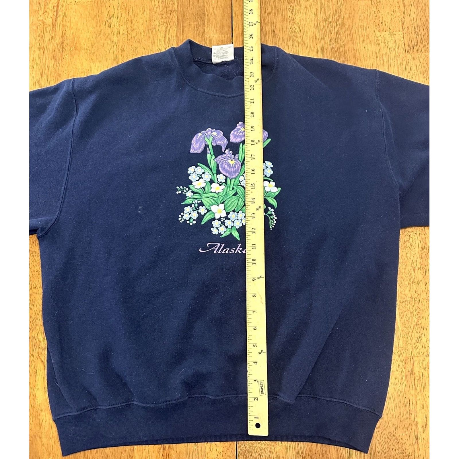 Vintage VINTAGE Alaska Crewneck Sweatshirt XL Flowers 90s Blue Mens Size US XL / EU 56 / 4 - 8 Thumbnail