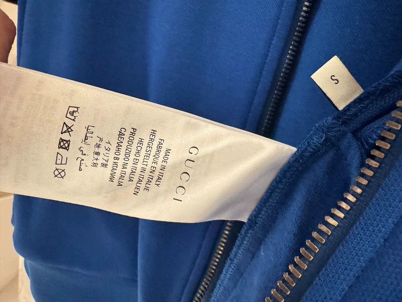 Gucci Gucci Blue detachable button side logo zipper sweatshirt ja Size US S / EU 44-46 / 1 - 8 Thumbnail