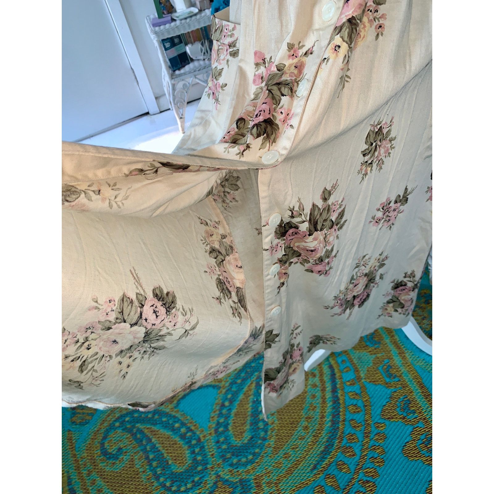 Other VINTAGE 80s BRITISH KHAKI ROBERT LIGHTON FLORAL TEA DRESS Size S / US 4 / IT 40 - 18 Thumbnail