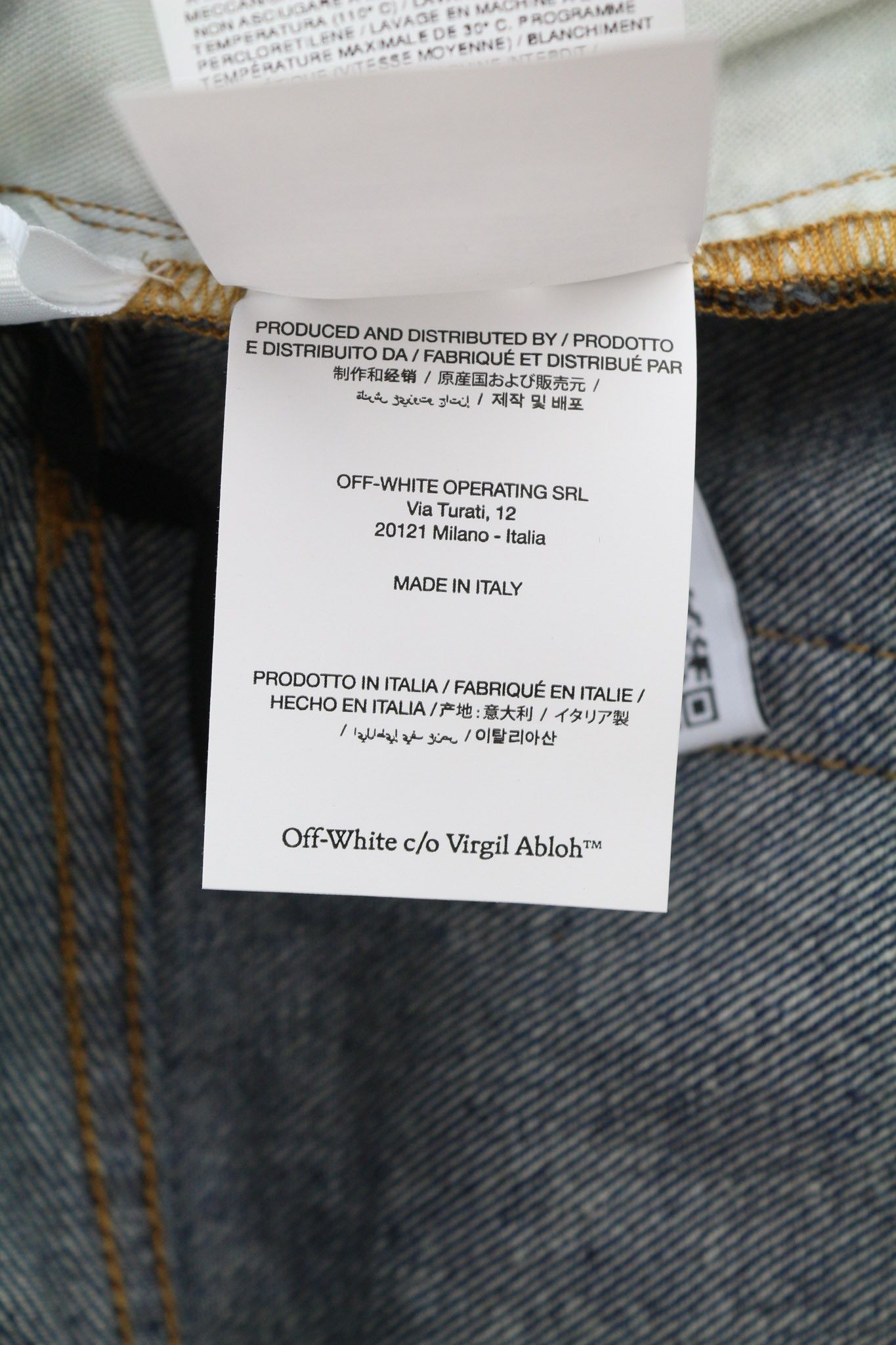 Off-White ARR TAPERED W31 Dark Blue Washed Denim Pockets 81652 Size US 31 - 10 Thumbnail