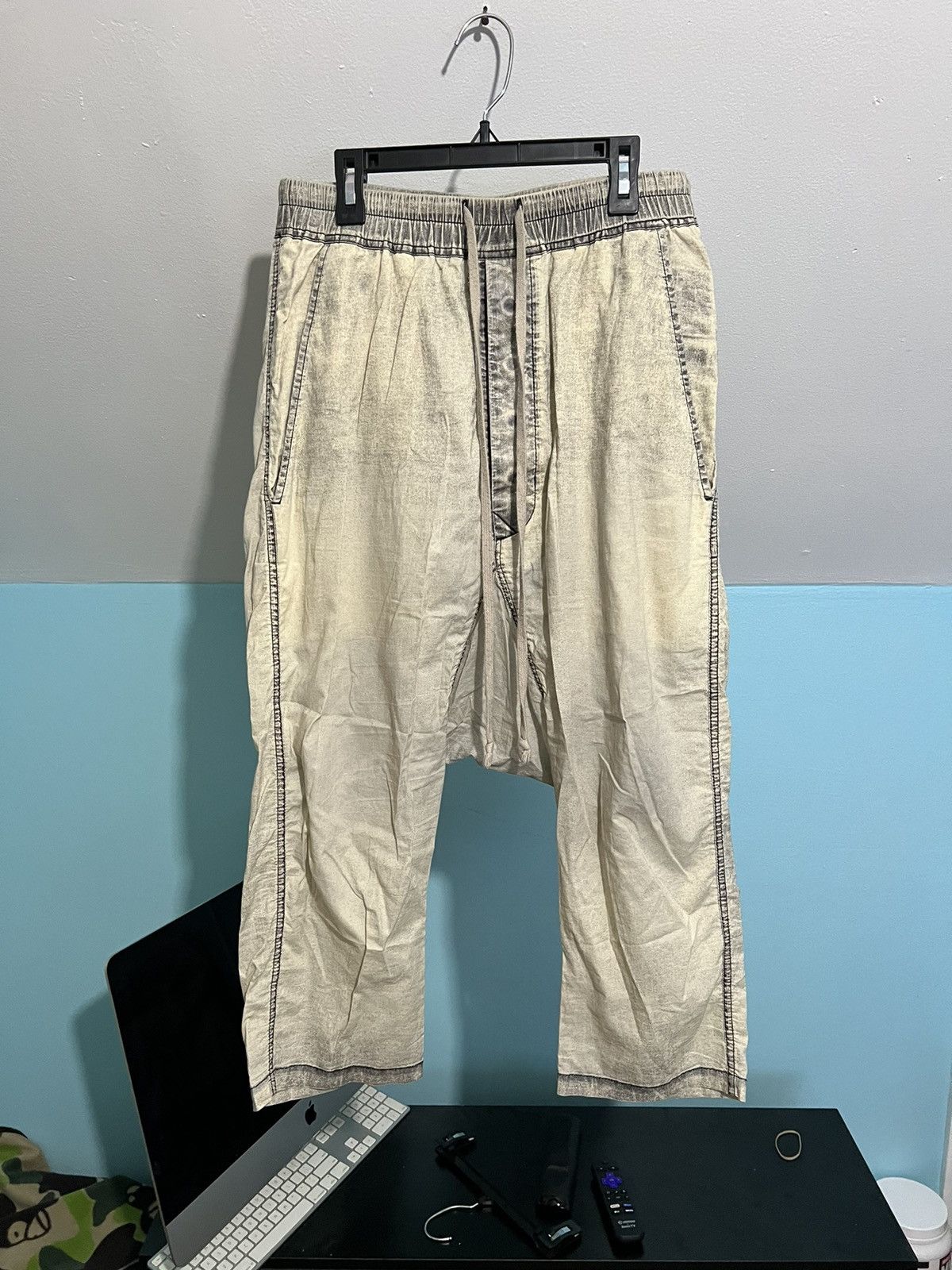 Fw17 Glitter coated cropped pants xs
