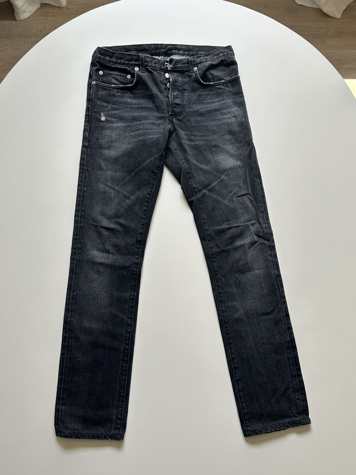 Dior Dior Homme Washed Black Distressed Denim Size US 29 - 1 Thumbnail