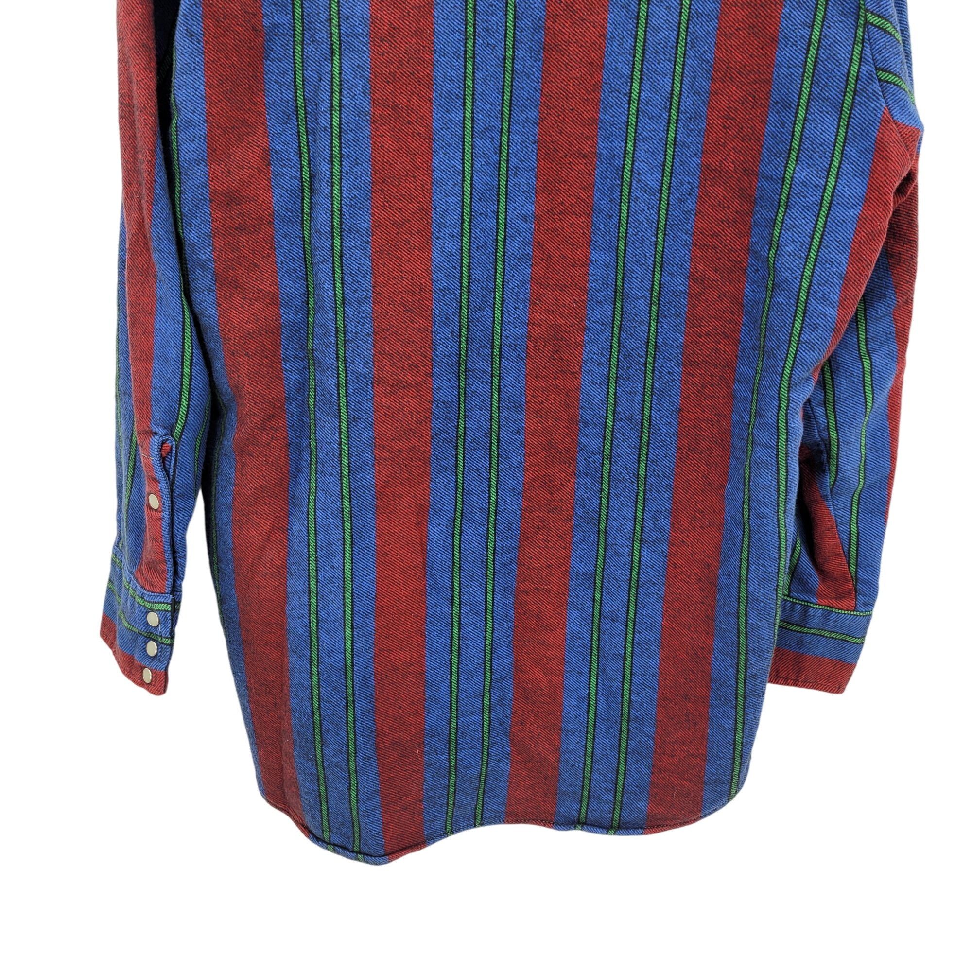 Vintage Vintage Western Striped Pearl Snap Flannel Shirt XL Outdoor Size US M / EU 48-50 / 2 - 10 Thumbnail